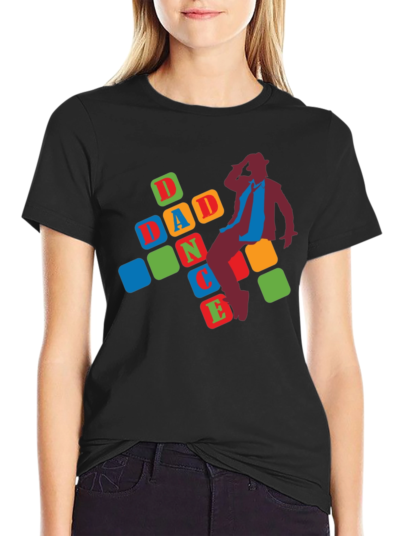 Dad Dance Graphic Tee - Black Casual T-Shirt