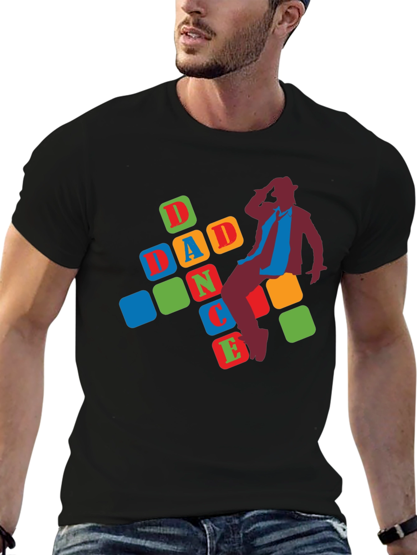 Dad Dance Graphic Tee - Black Casual T-Shirt