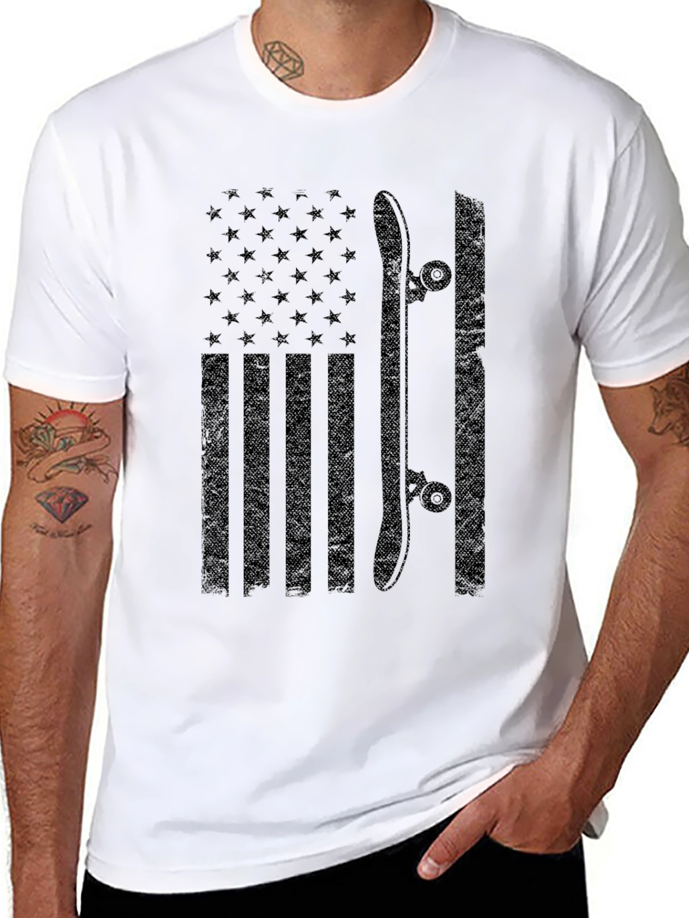 Skate USA Flag Graphic Tee