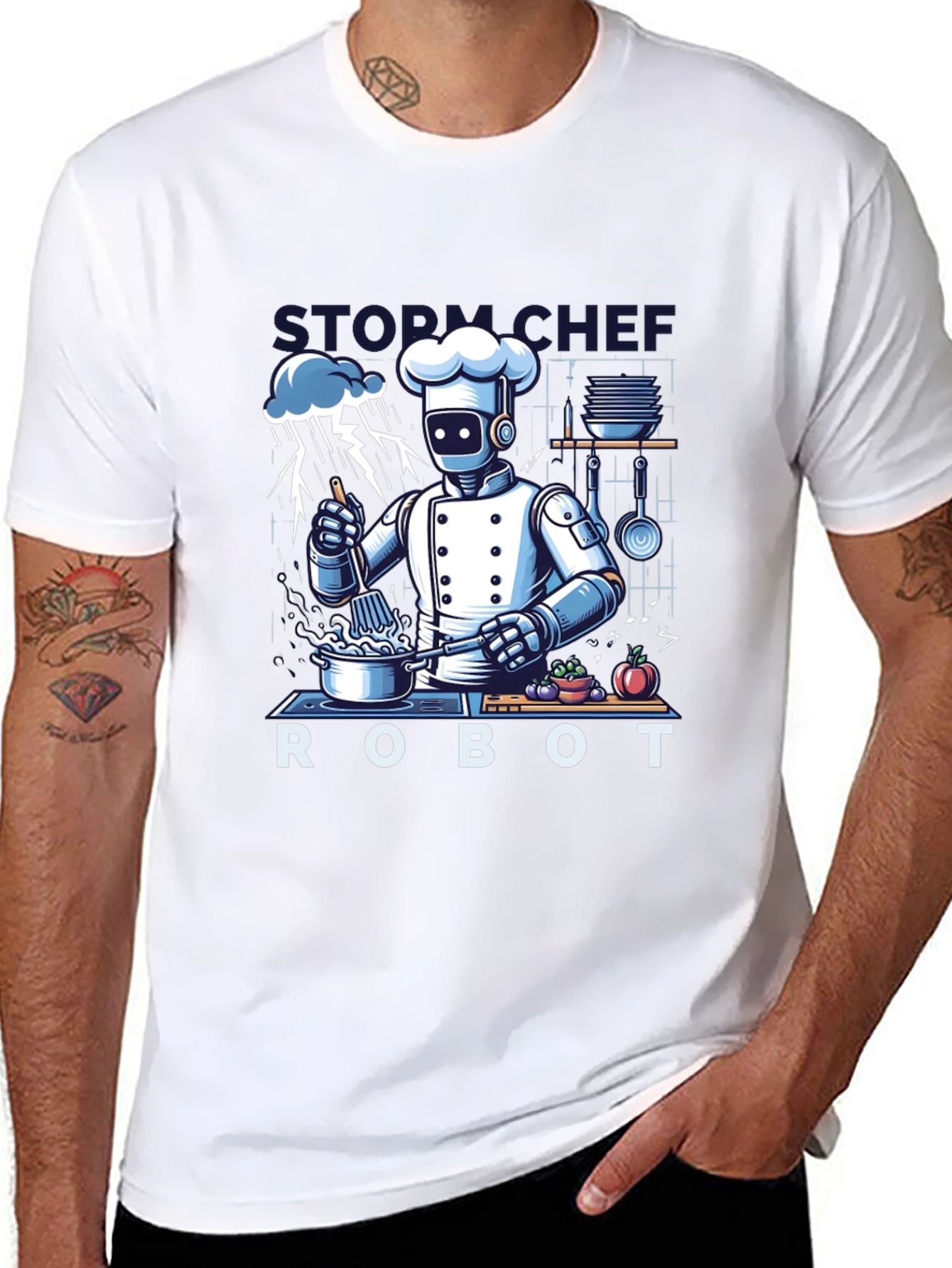 Storm Chef Robot T-Shirt - Unique Graphic Tee