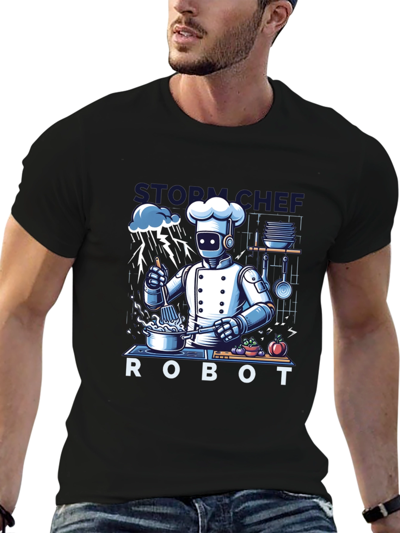 Storm Chef Robot T-Shirt - Unique Graphic Tee