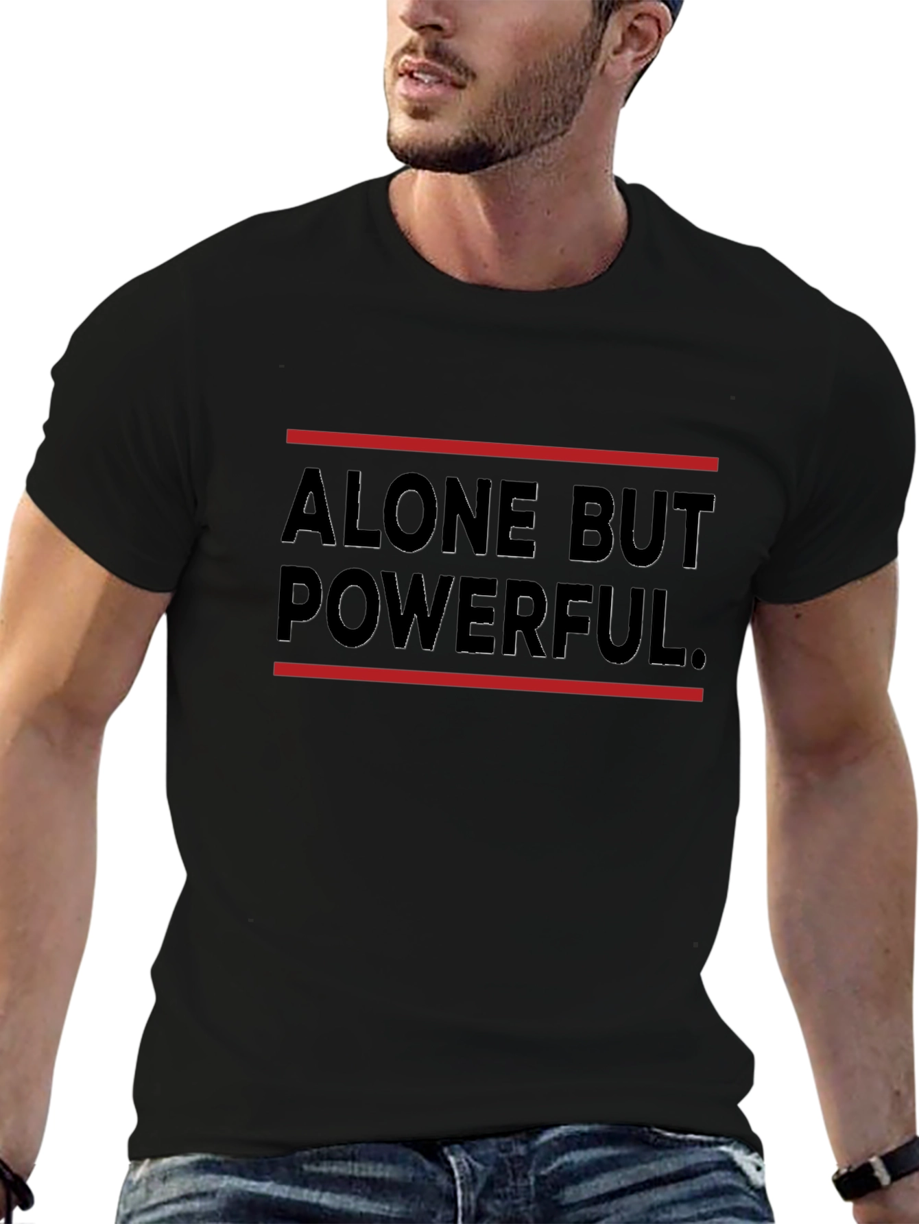 Alone But Powerful Graphic Tee - Black