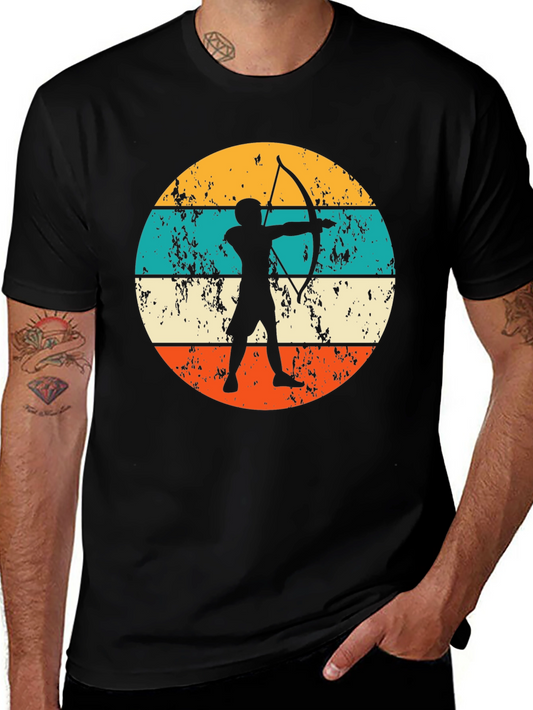 Archery Silhouette Graphic T-Shirt Retro Style