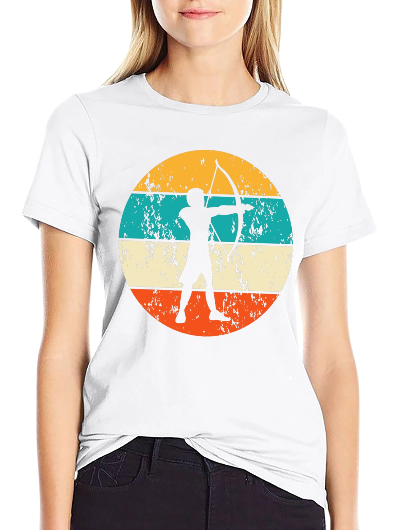 Archery Silhouette Graphic T-Shirt Retro Style
