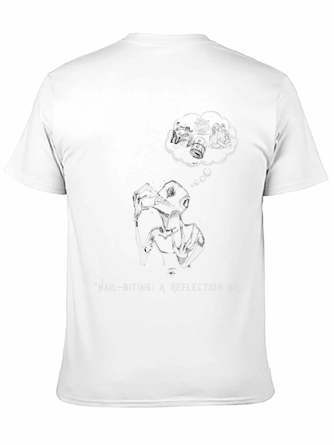 Nail-Biting Reflection Graphic Tee - Black