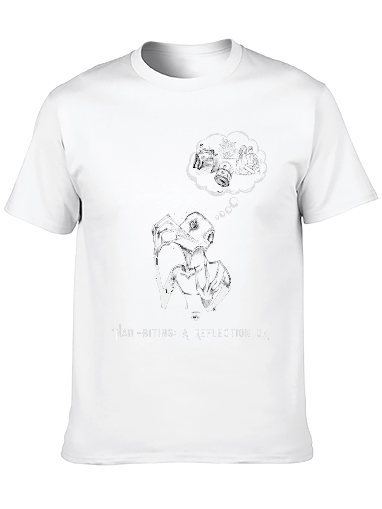 Nail-Biting Reflection Graphic Tee - Black