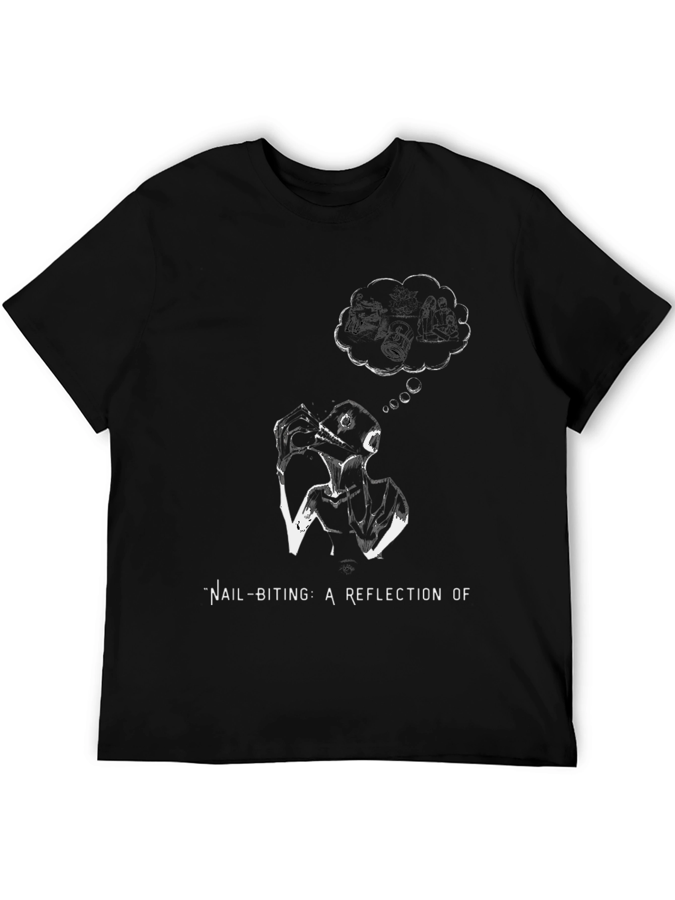 Nail-Biting Reflection Graphic Tee - Black