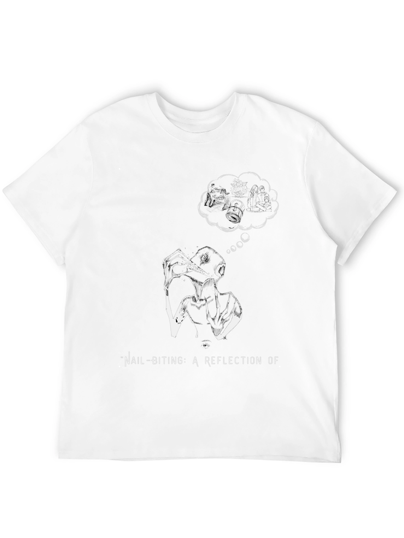 Nail-Biting Reflection Graphic Tee - Black