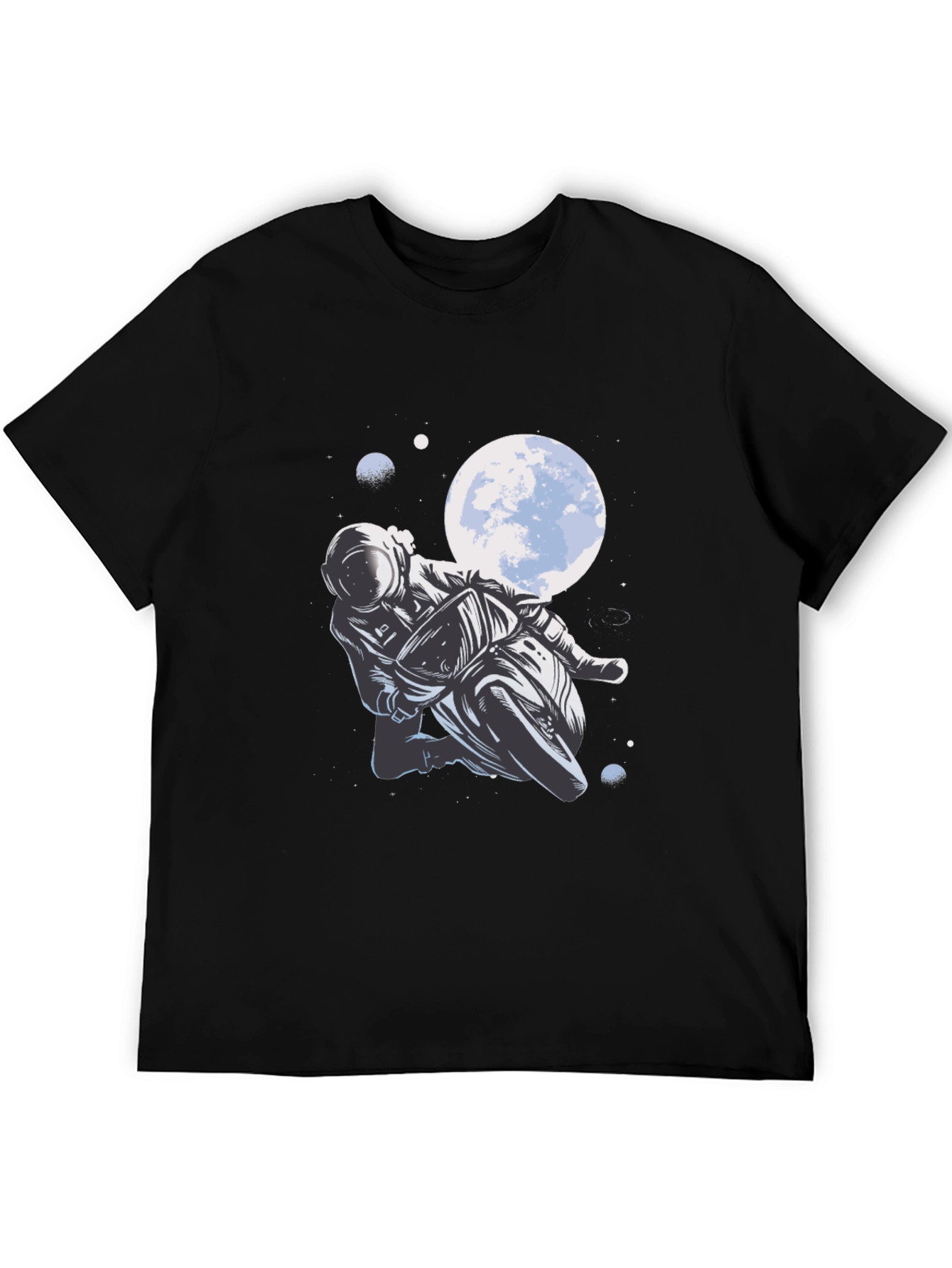 Astronaut Biker T-Shirt - Space Motorcycle Rider Tee