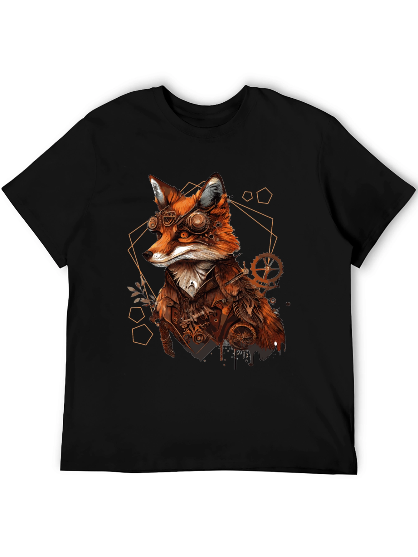 Steampunk Fox Graphic Tee - Unique Animal Design