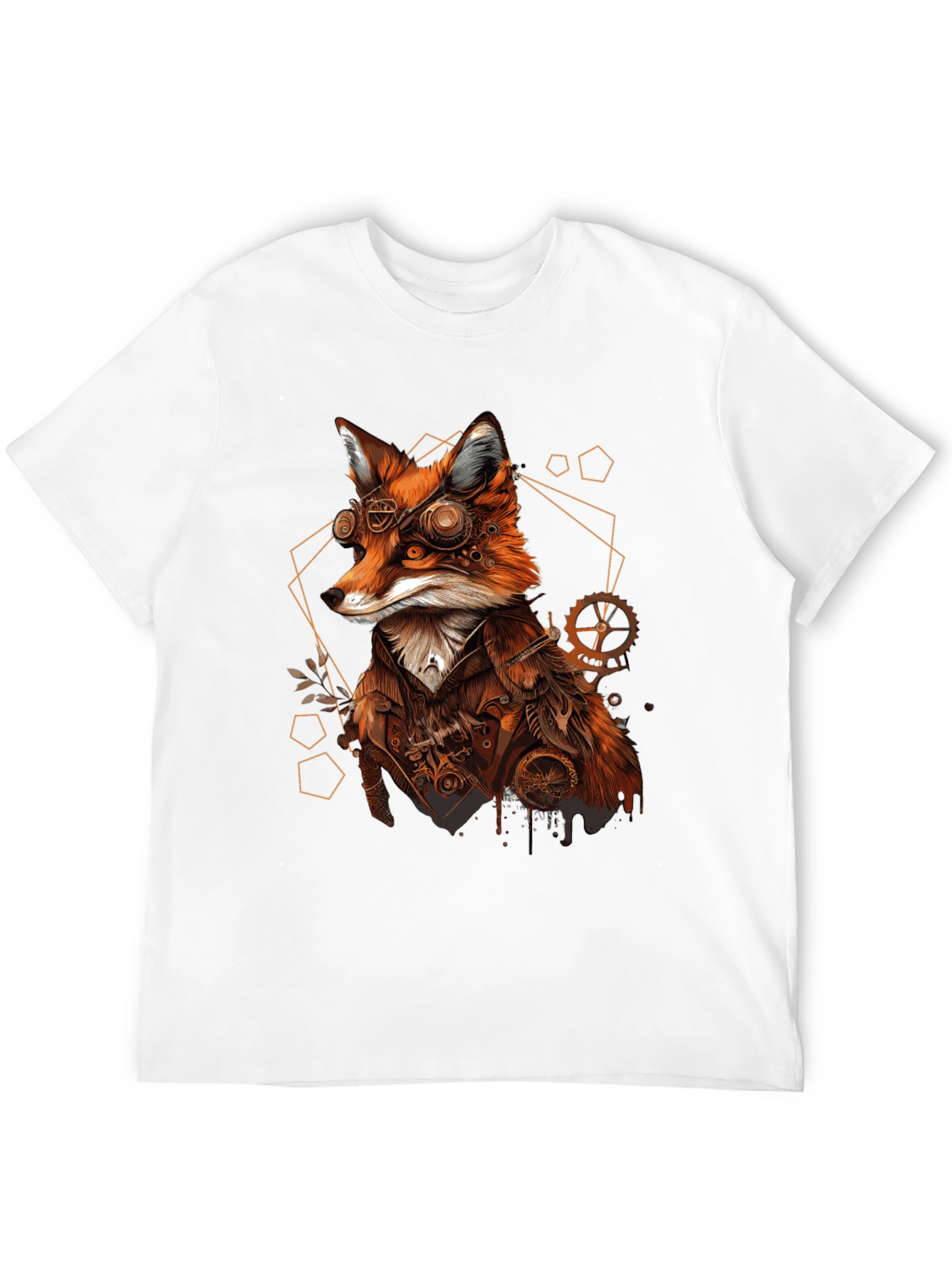 Steampunk Fox Graphic Tee - Unique Animal Design