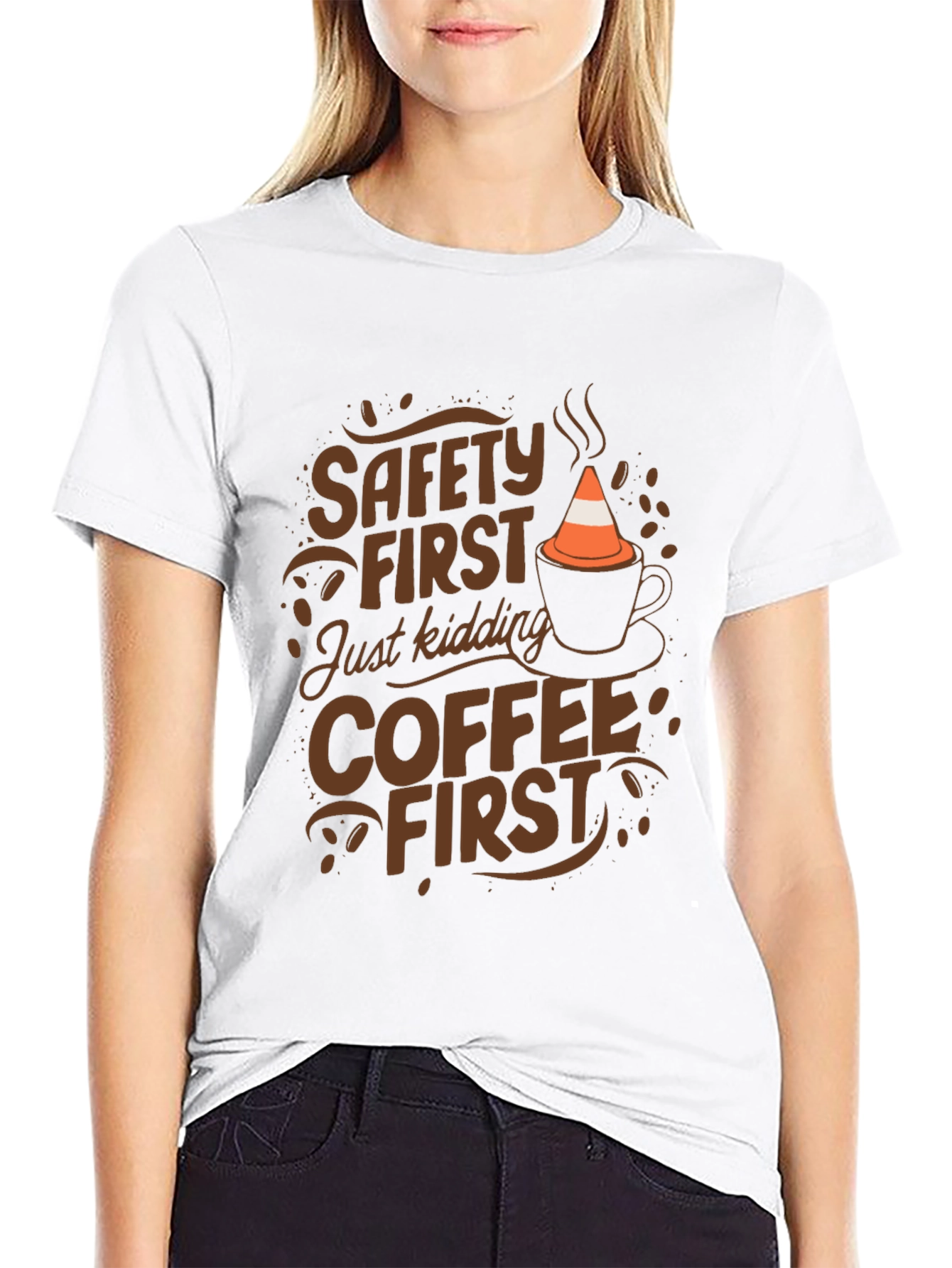 Safety First Coffee First Graphic Tee