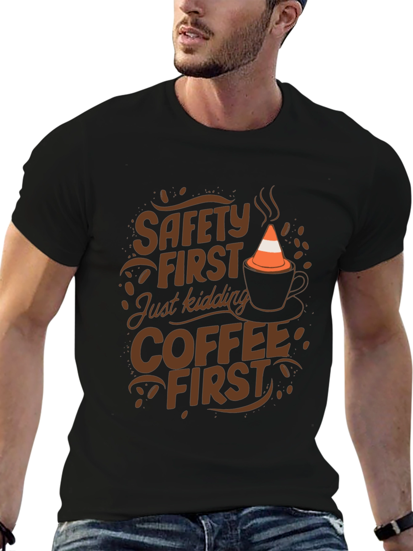 Safety First Coffee First Graphic Tee