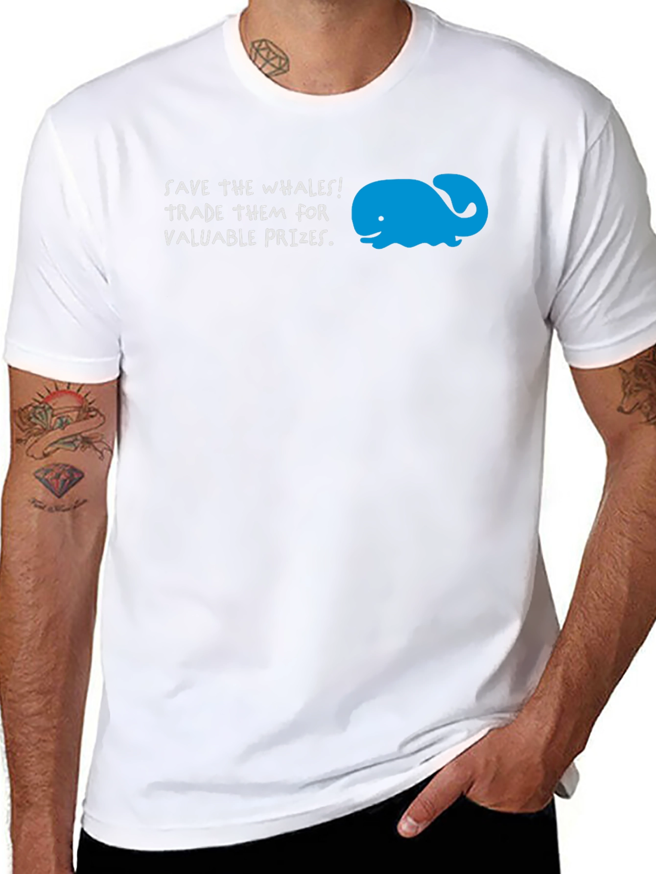 Save the Whales Graphic Tee -  Humorous Activism