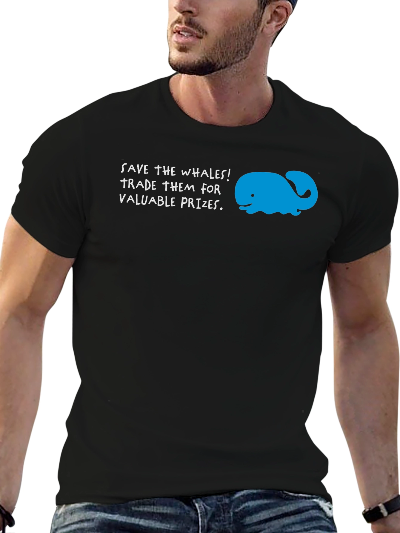 Save the Whales Graphic Tee -  Humorous Activism