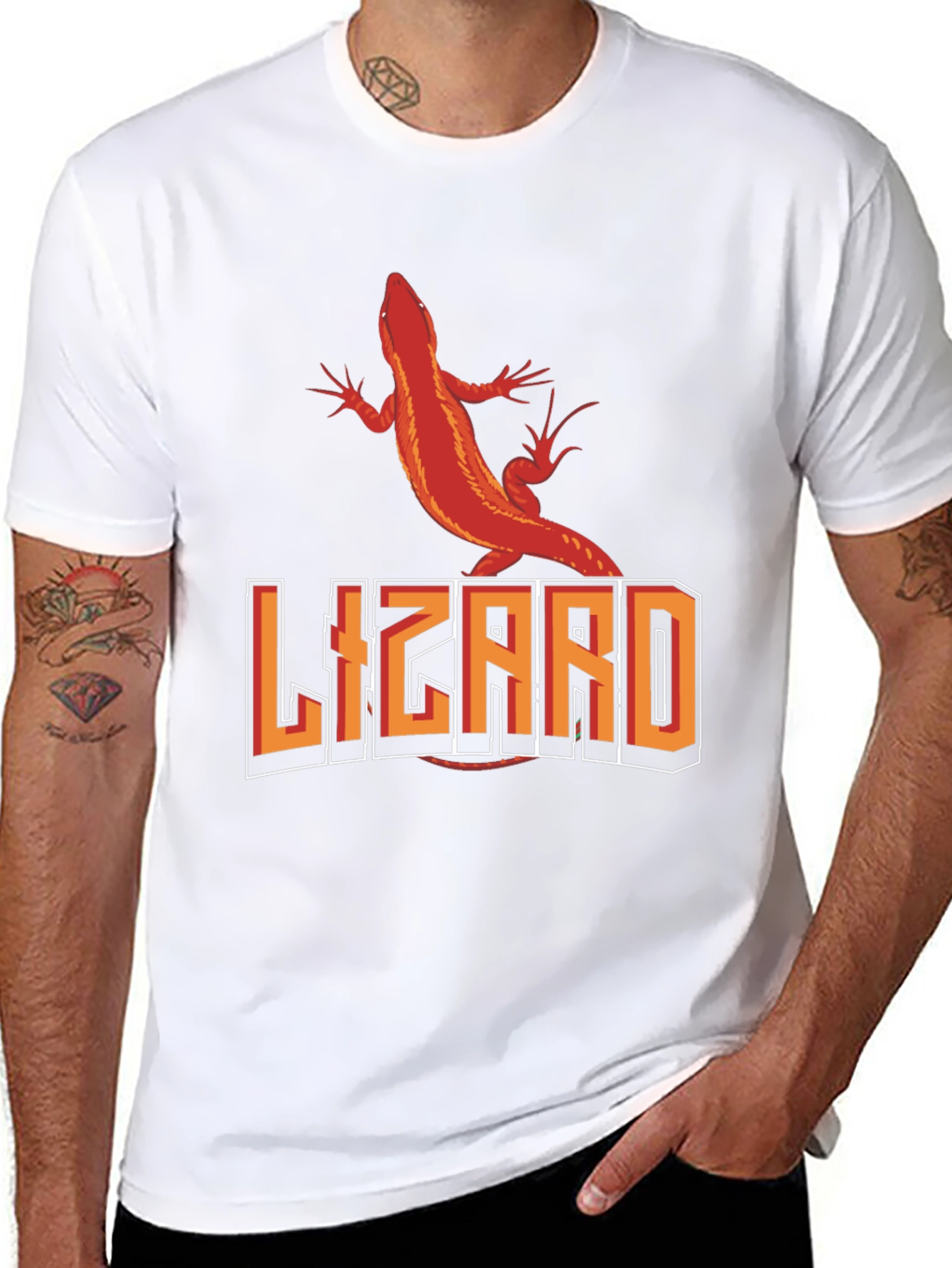 Lizard Graphic Print Crew Neck T-Shirt