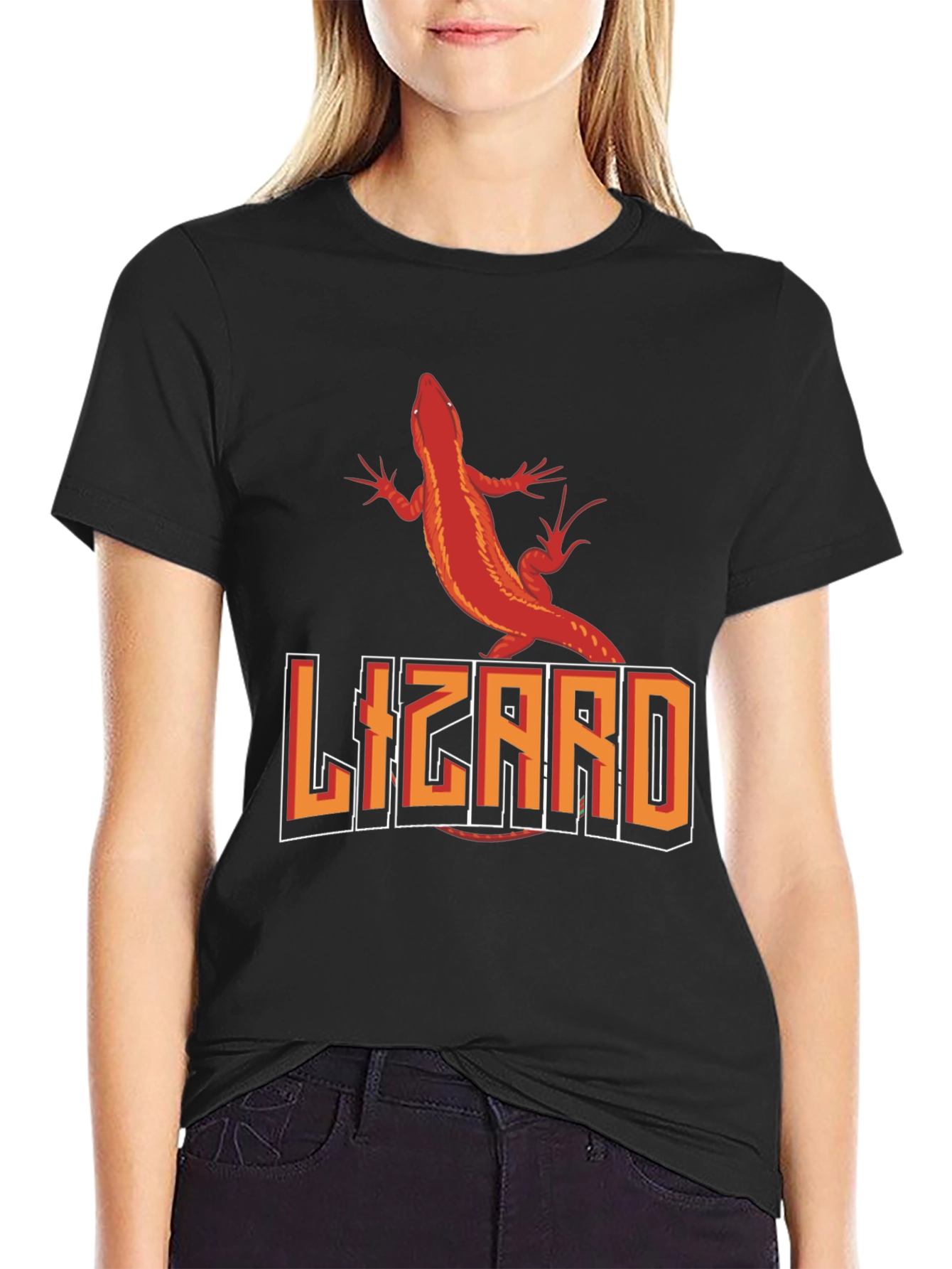 Lizard Graphic Print Crew Neck T-Shirt