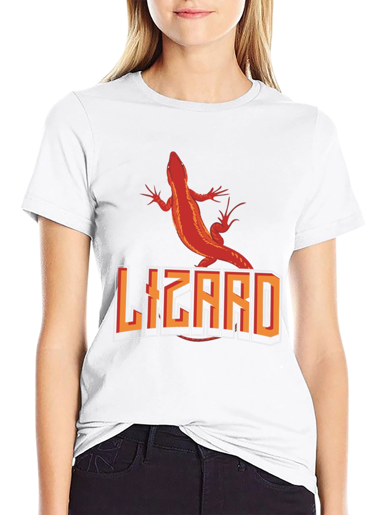 Lizard Graphic Print Crew Neck T-Shirt