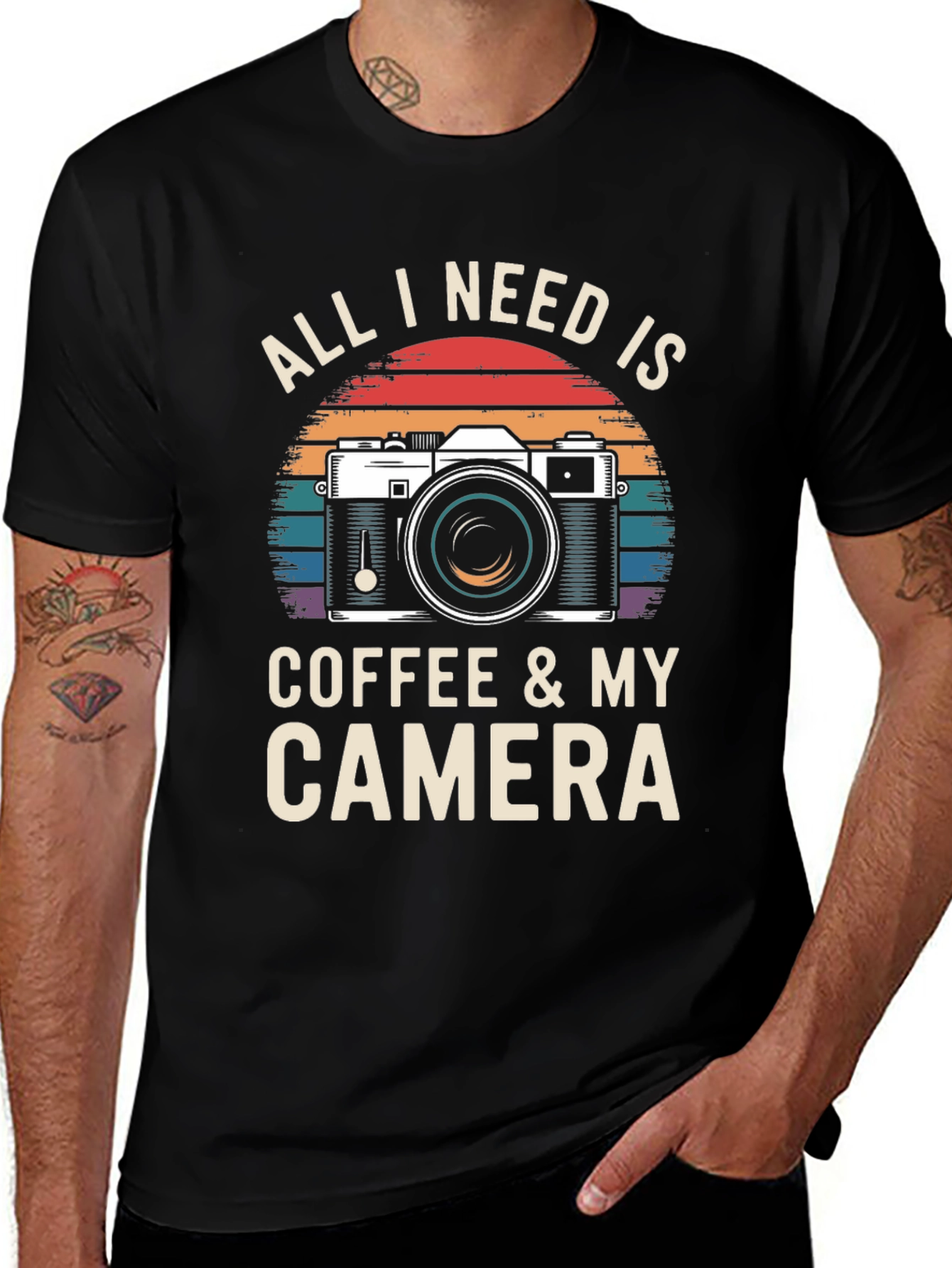 Coffee & Camera T-Shirt - Photographer Gift