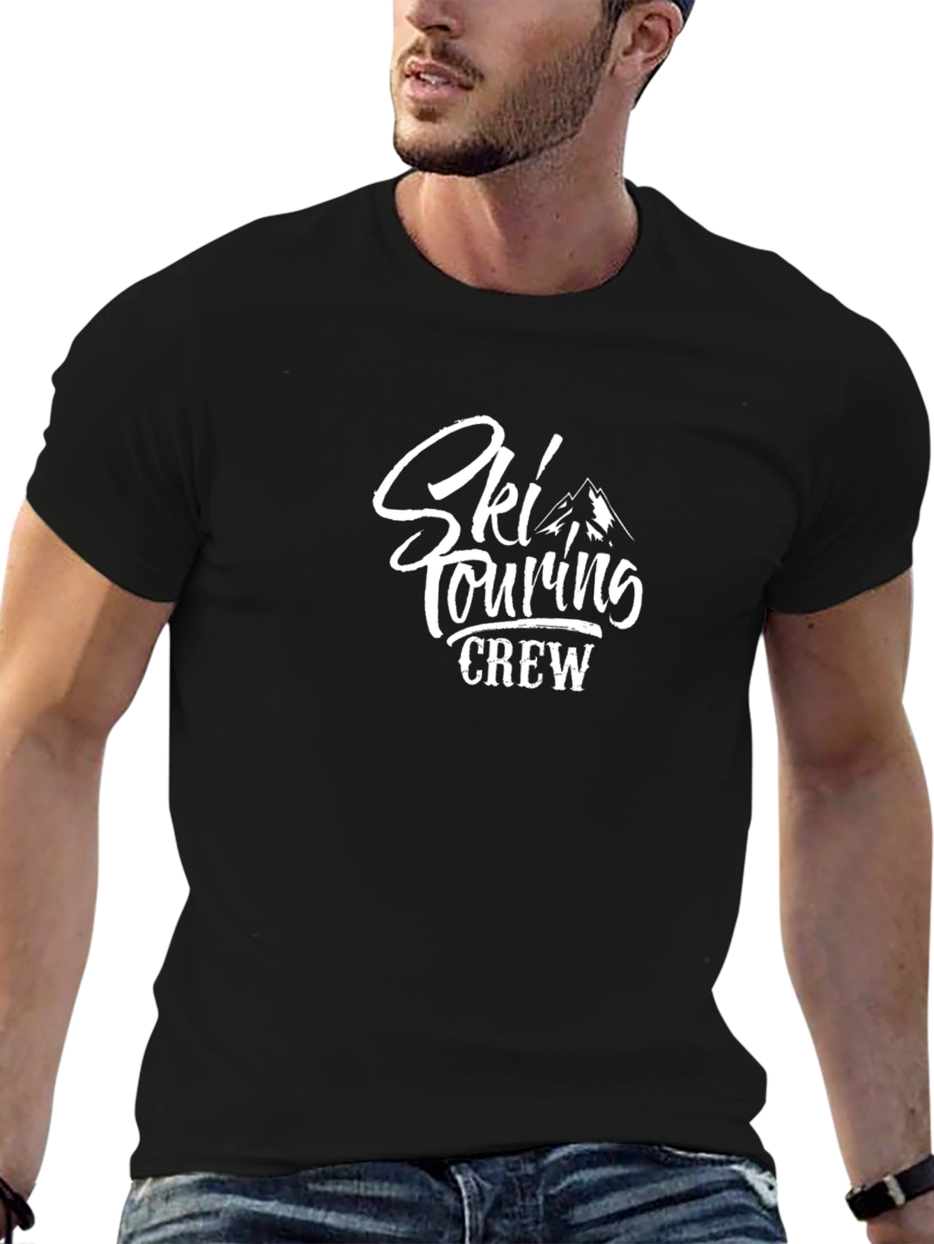 Ski Touring Crew Black T-Shirt