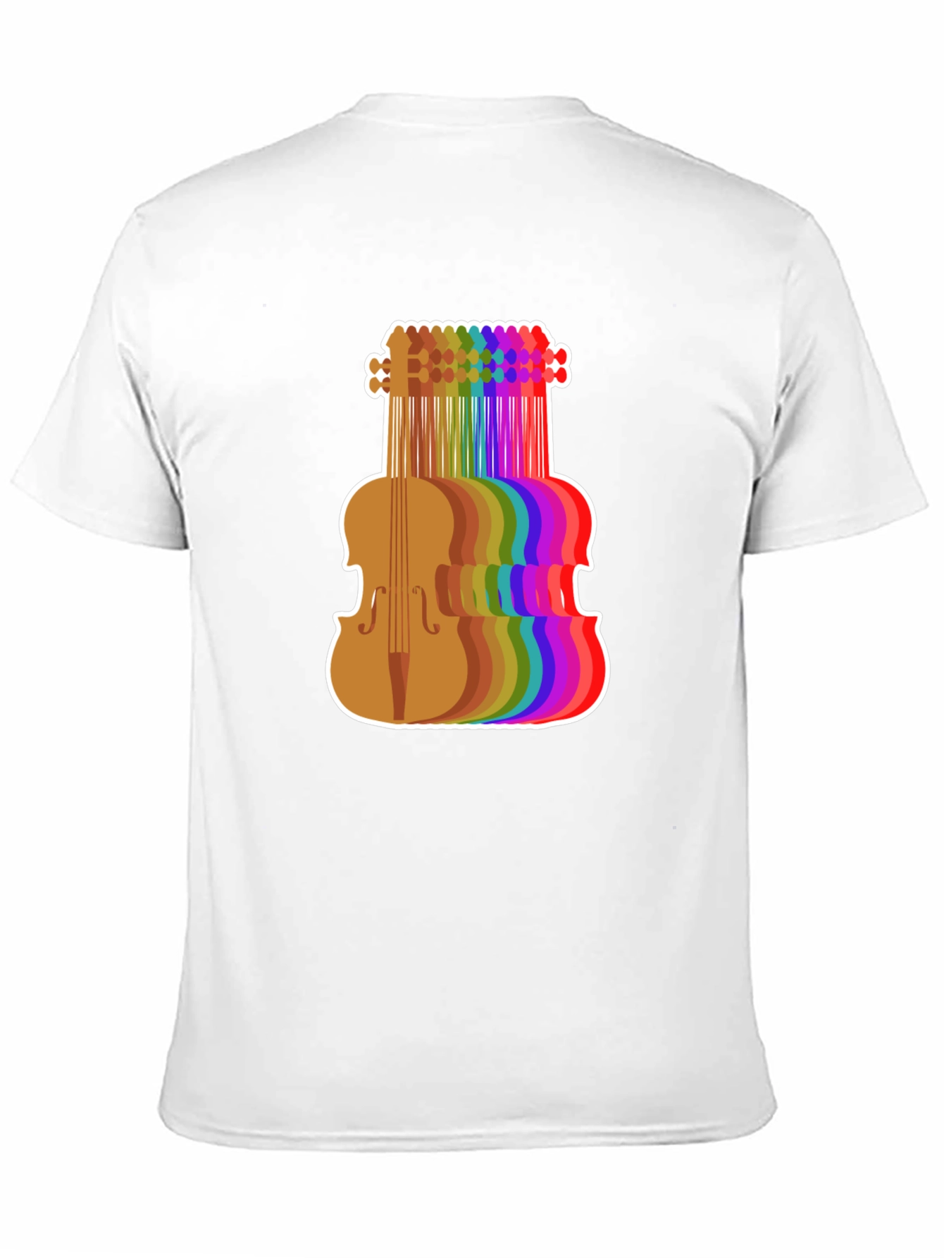Rainbow Violin Graphic Tee - Musicians Black T-Shirt