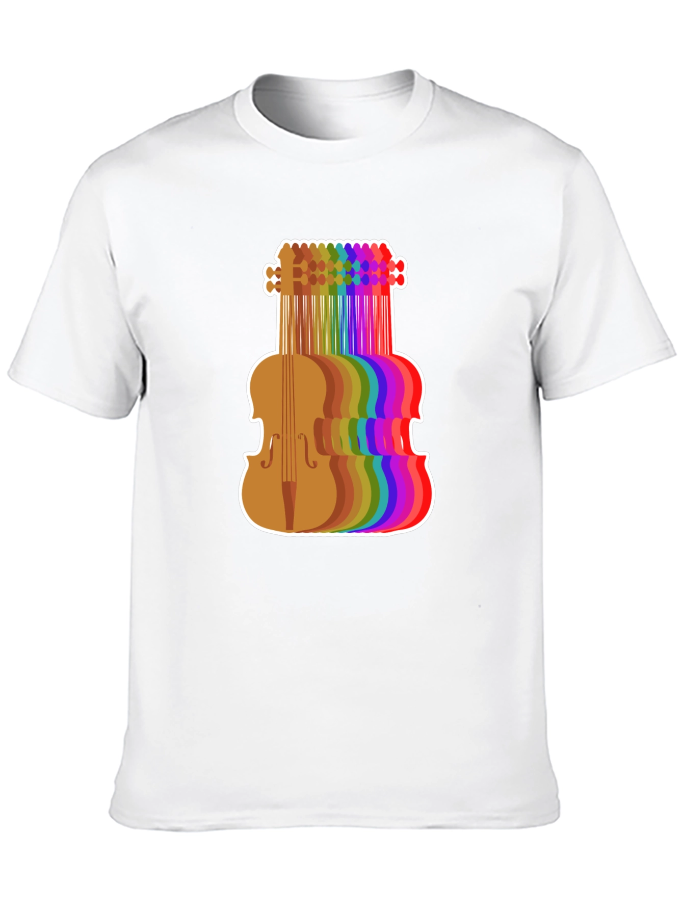 Rainbow Violin Graphic Tee - Musicians Black T-Shirt