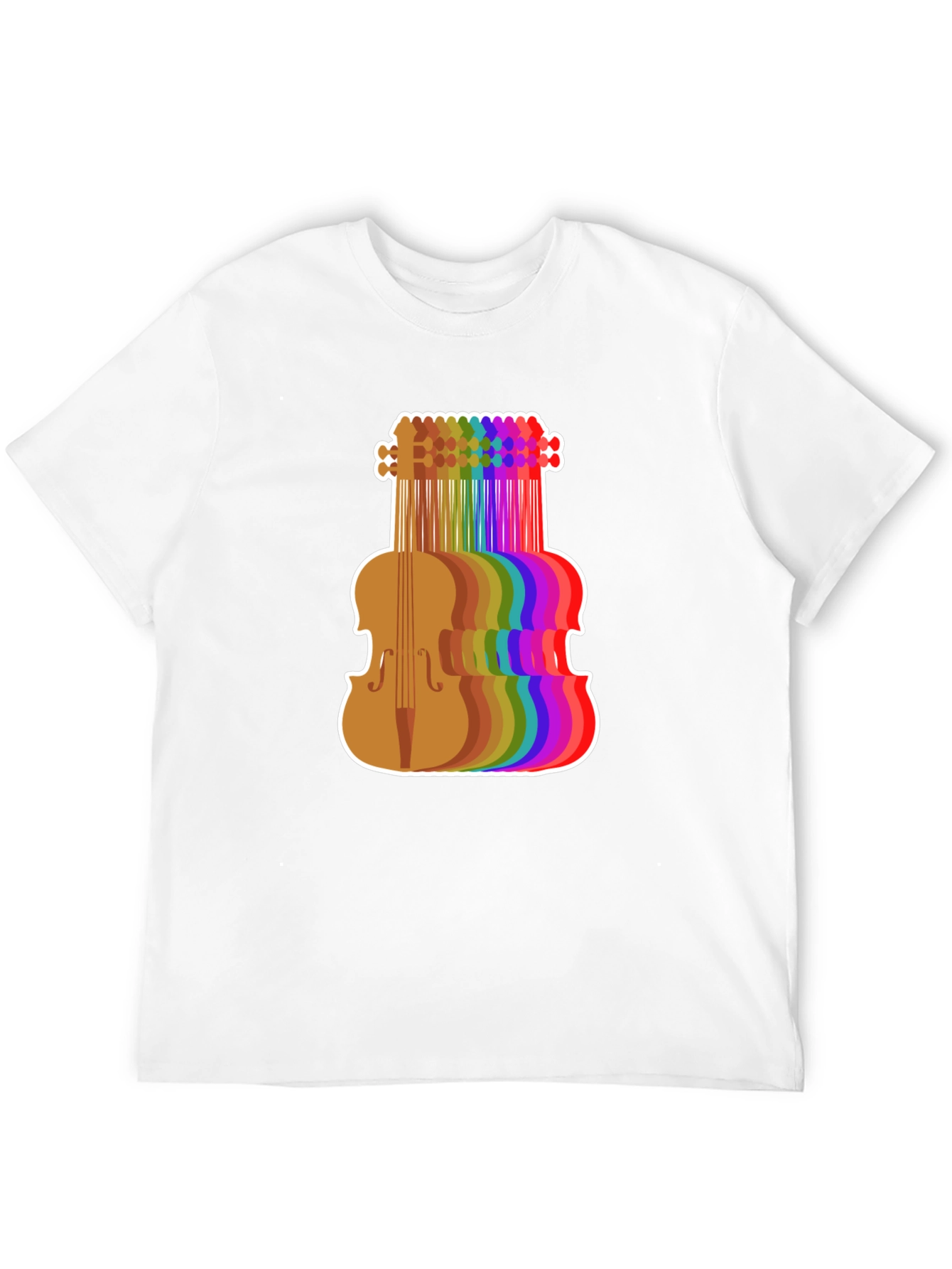 Rainbow Violin Graphic Tee - Musicians Black T-Shirt