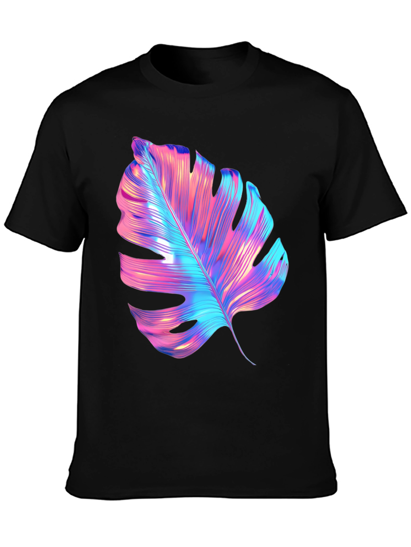 Neon Monstera Leaf Graphic Tee