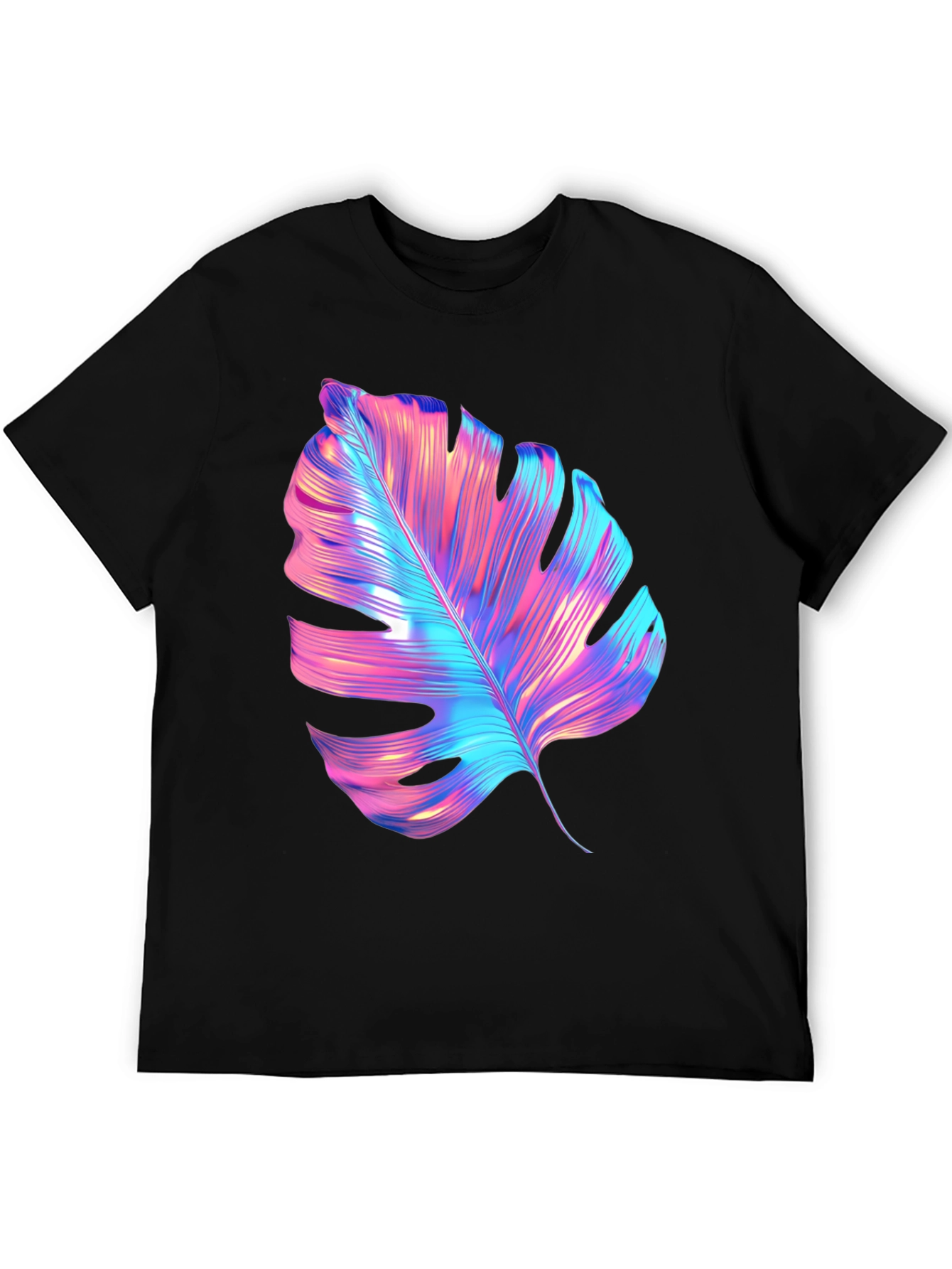Neon Monstera Leaf Graphic Tee