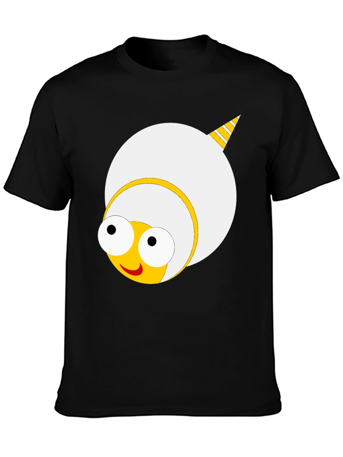 Cartoon Bee Graphic Tee - Fun Black T-Shirt