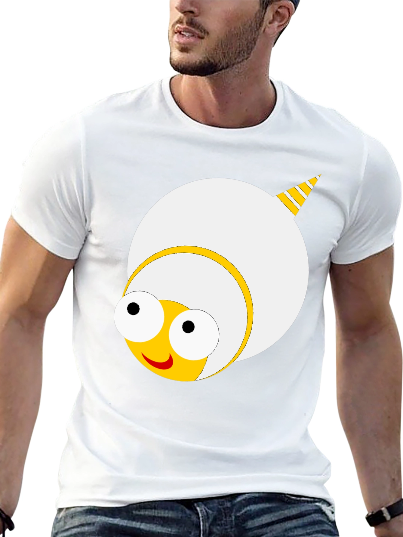 Cartoon Bee Graphic Tee - Fun Black T-Shirt