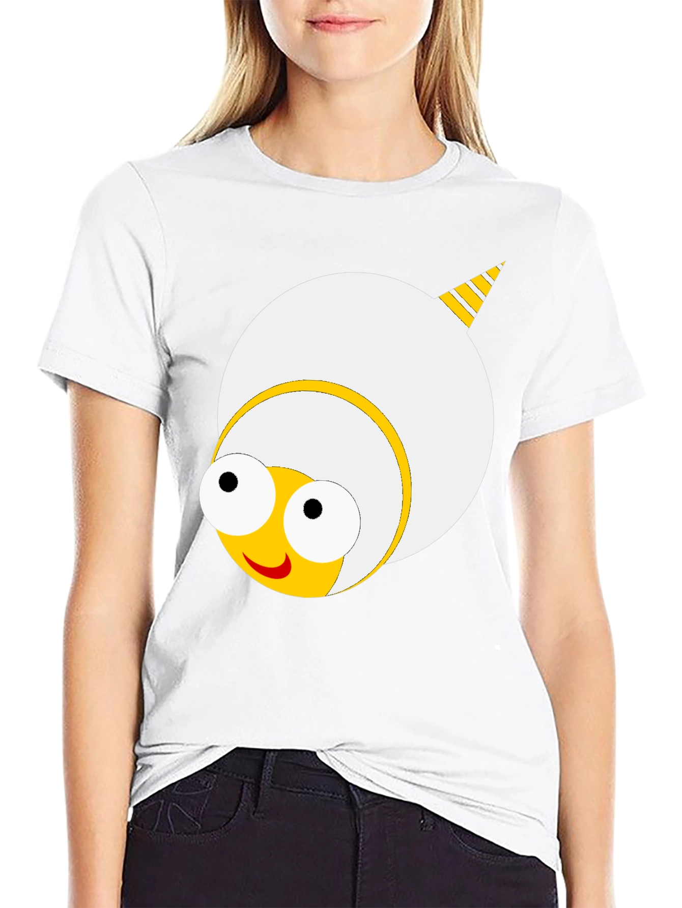 Cartoon Bee Graphic Tee - Fun Black T-Shirt
