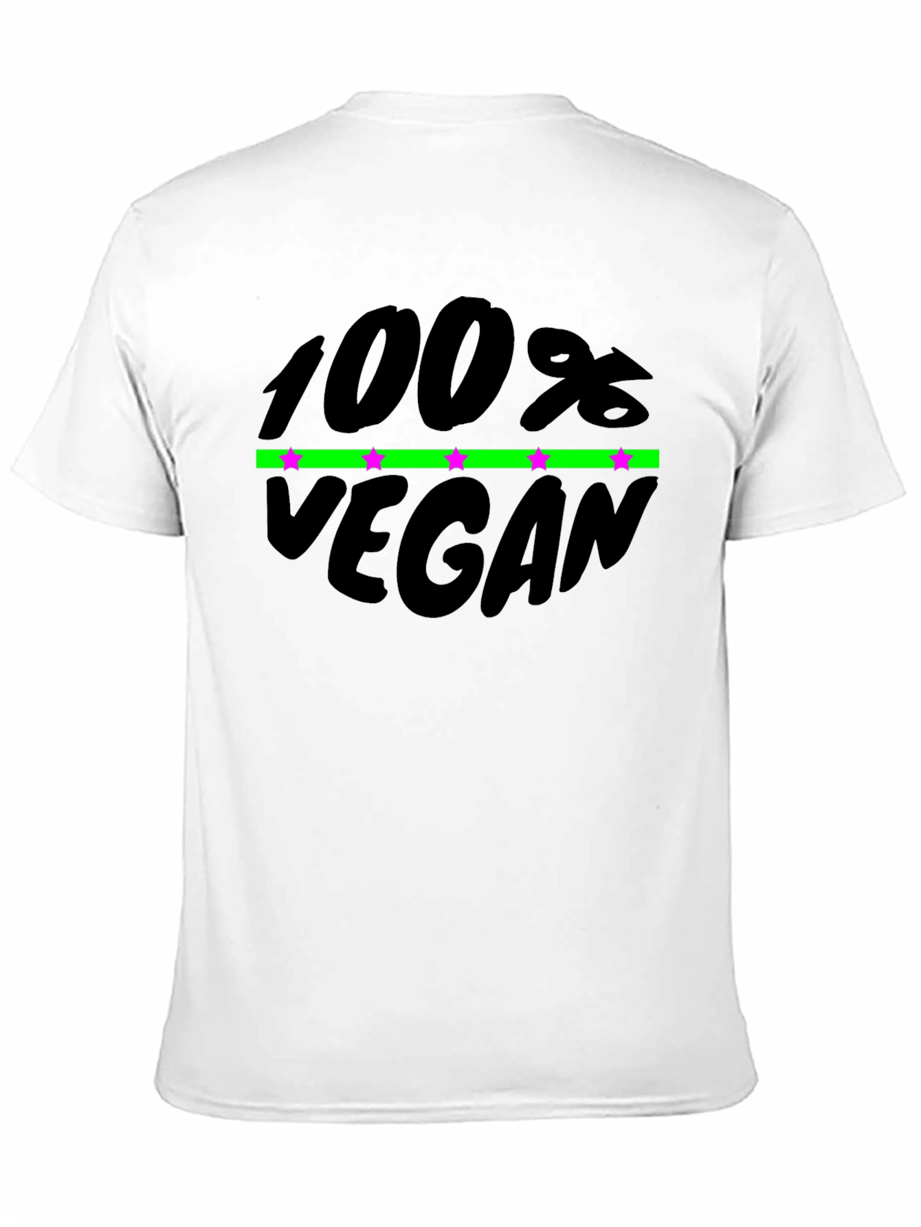 100% Vegan Graphic T-Shirt - Black