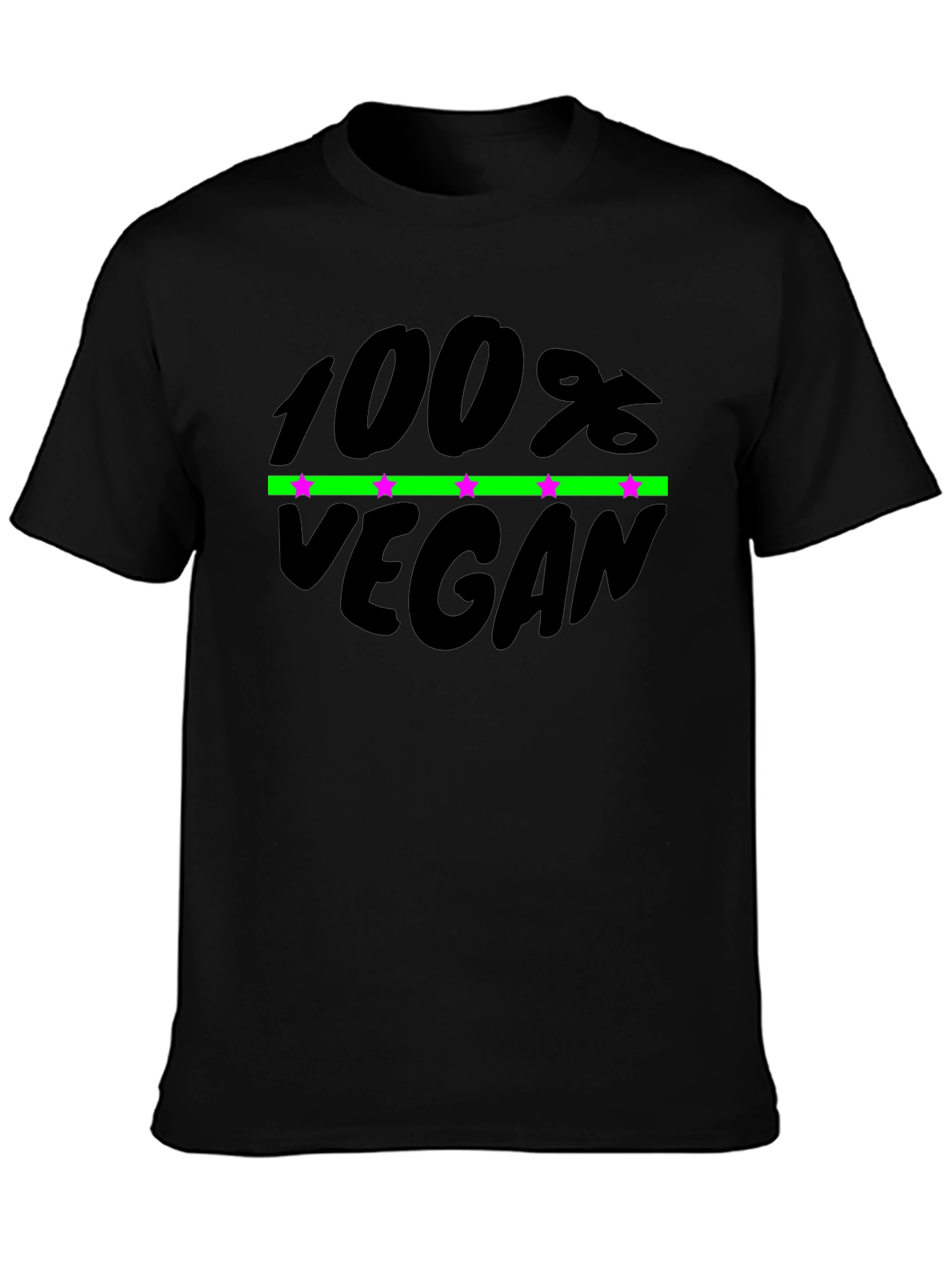 100% Vegan Graphic T-Shirt - Black