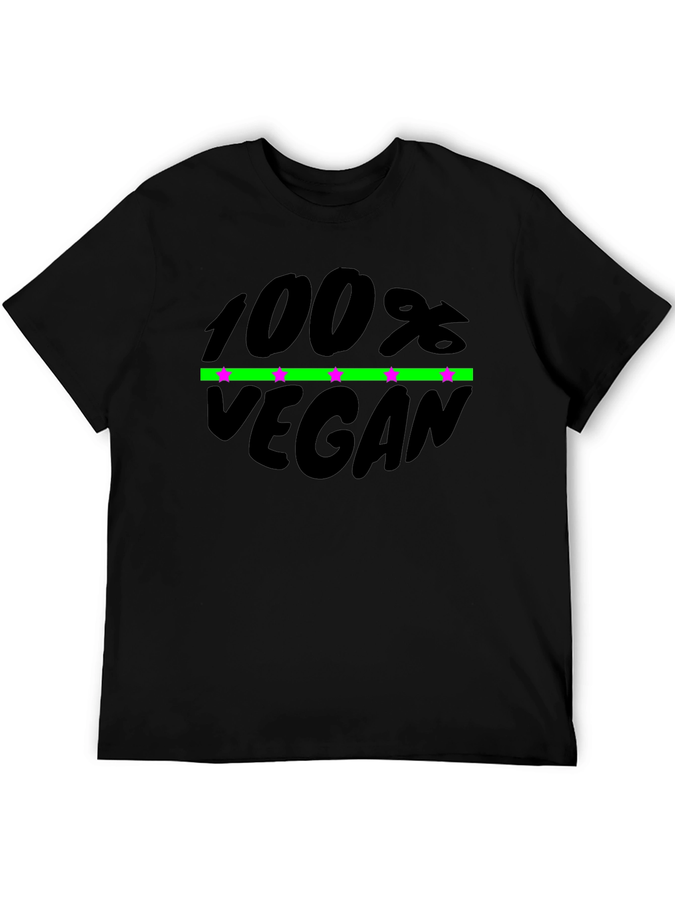 100% Vegan Graphic T-Shirt - Black