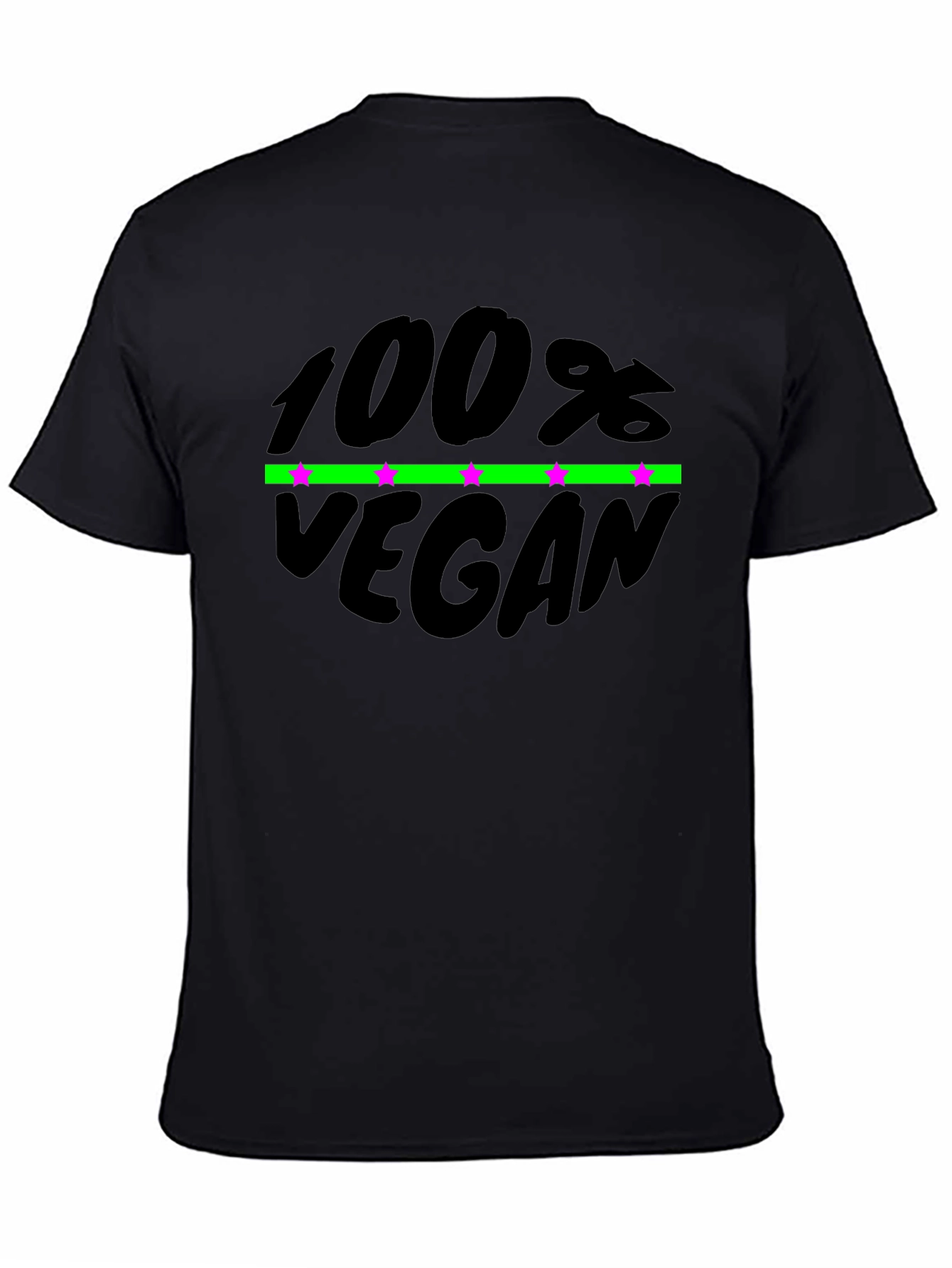 100% Vegan Graphic T-Shirt - Black