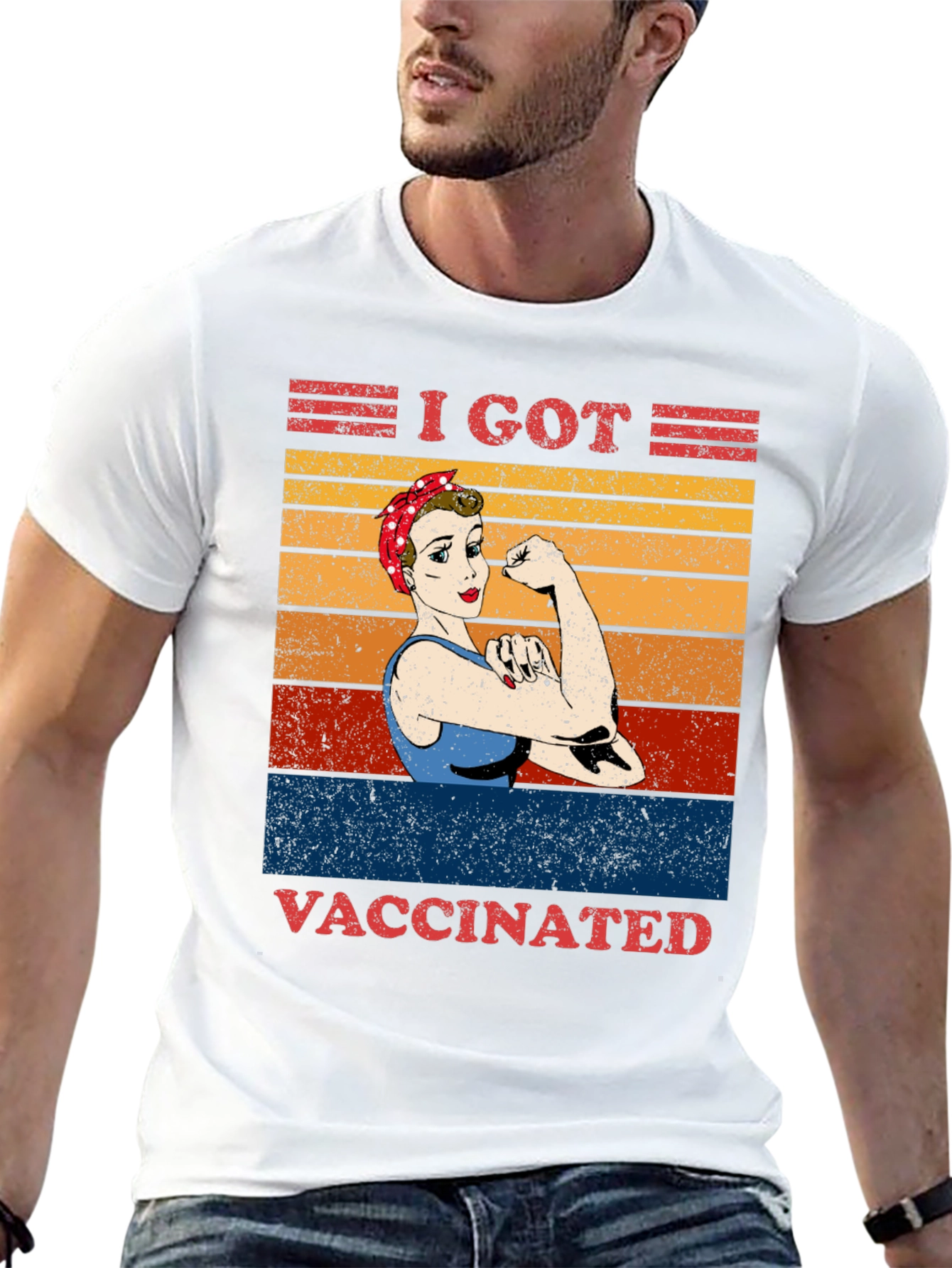 I Got Vaccinated T-Shirt Rosie the Riveter Graphic Tee