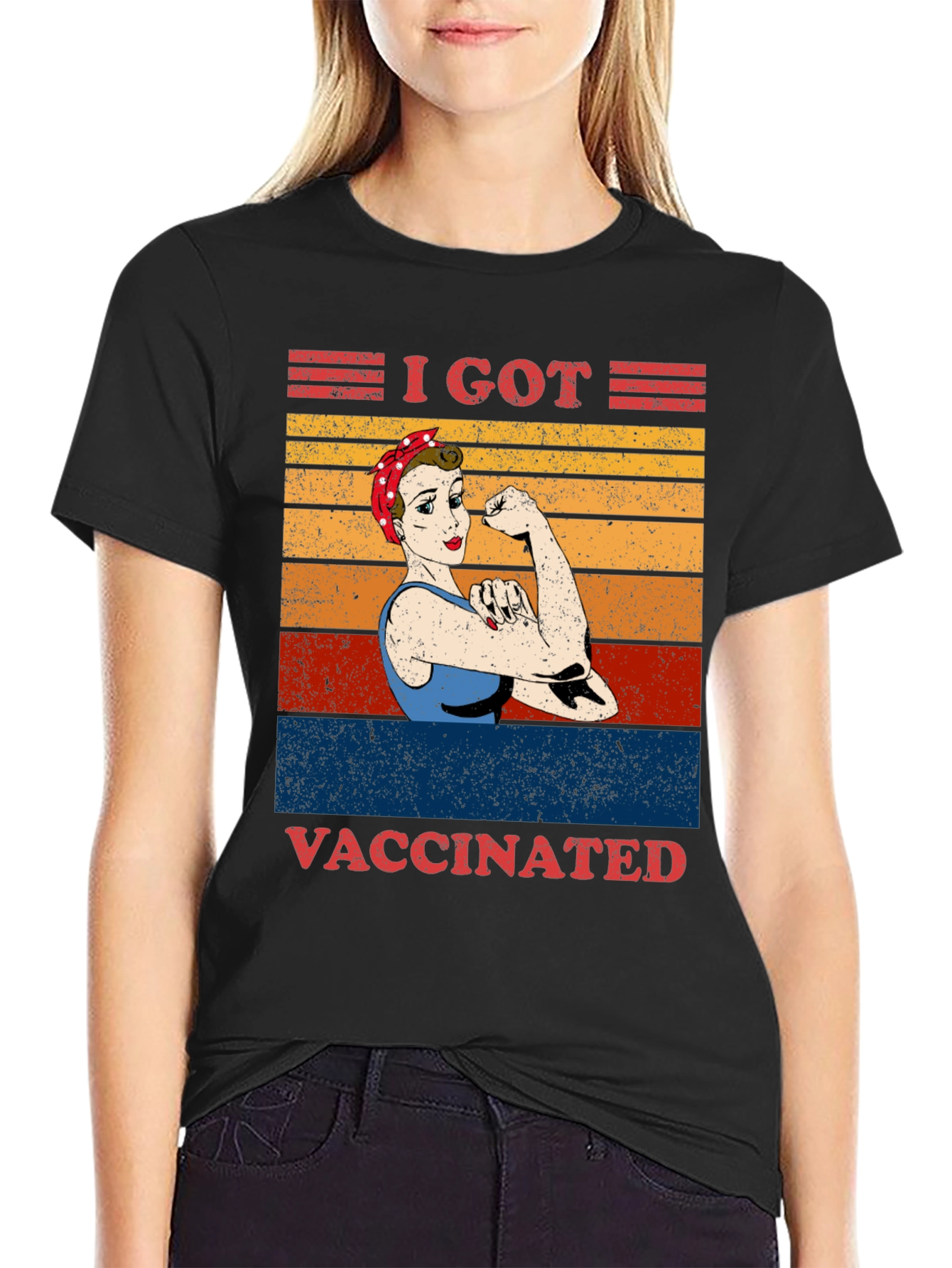 I Got Vaccinated T-Shirt Rosie the Riveter Graphic Tee