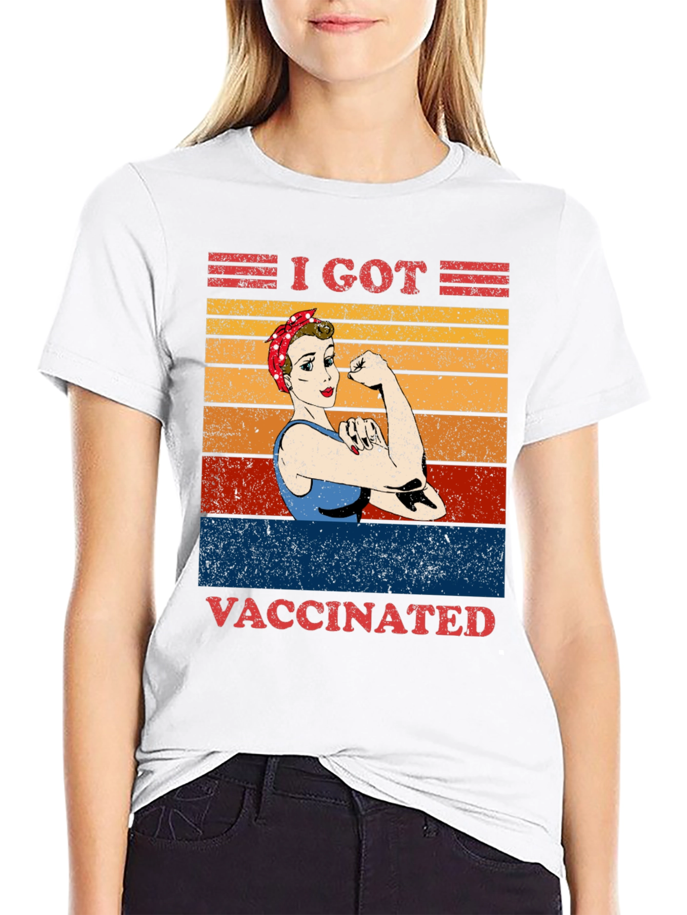 I Got Vaccinated T-Shirt Rosie the Riveter Graphic Tee
