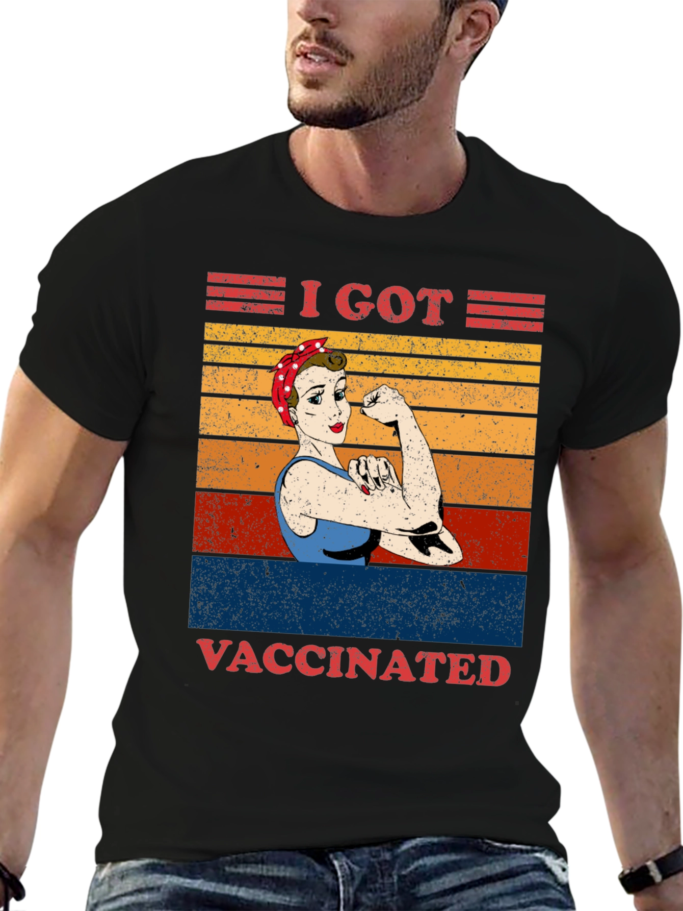 I Got Vaccinated T-Shirt Rosie the Riveter Graphic Tee