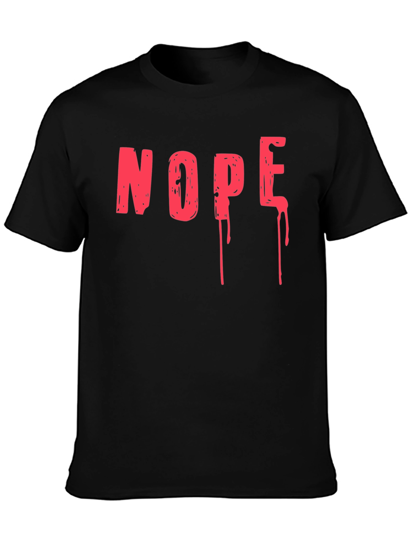 Nope Drip Graphic Tee - Black Cotton T-Shirt
