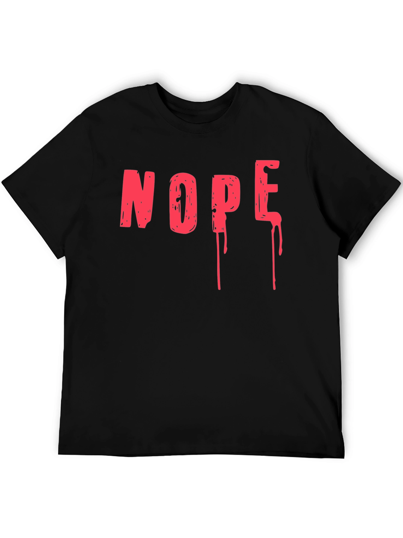 Nope Drip Graphic Tee - Black Cotton T-Shirt