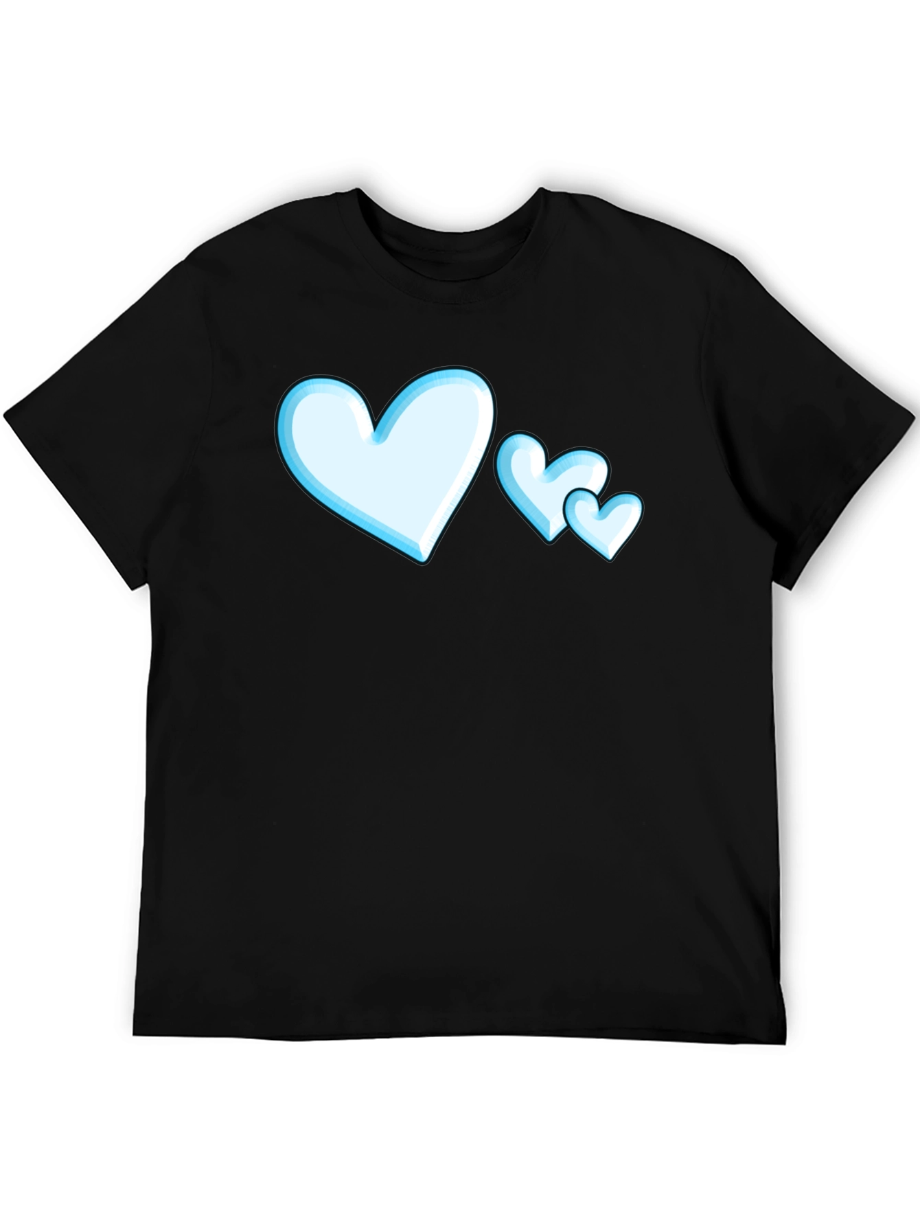Heart Graphic Black Tee Casual Comfort