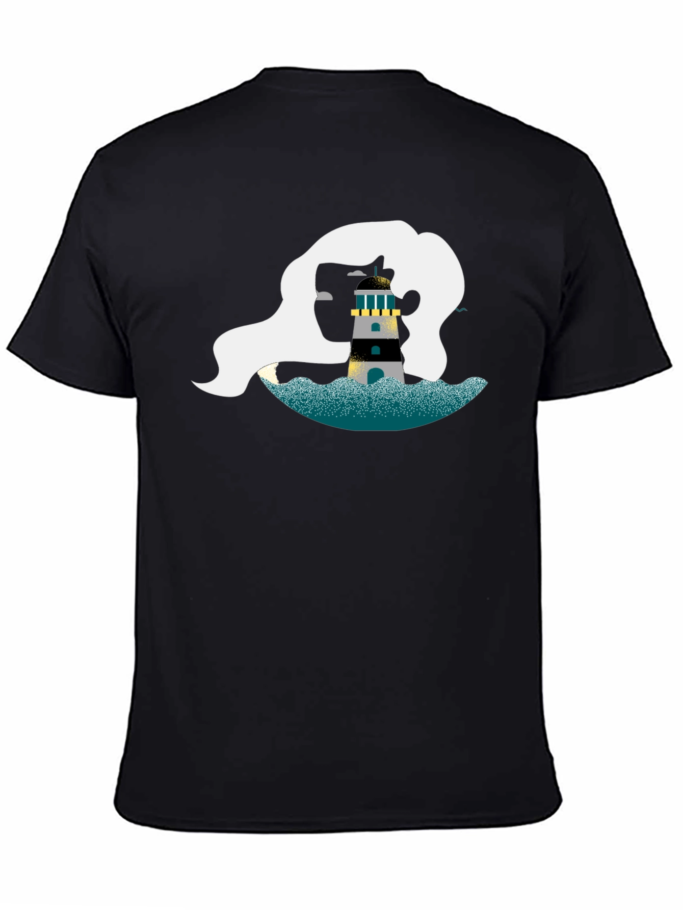 Nautical Lighthouse Graphic Tee - Black
