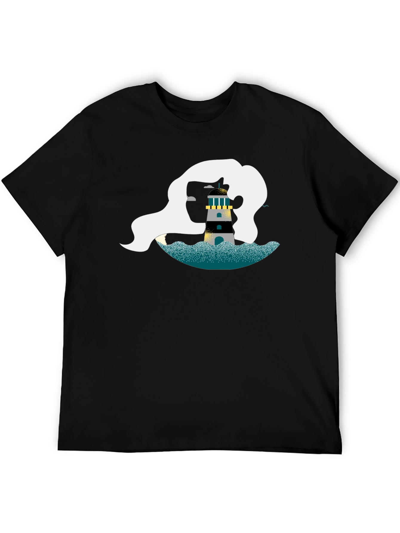 Nautical Lighthouse Graphic Tee - Black