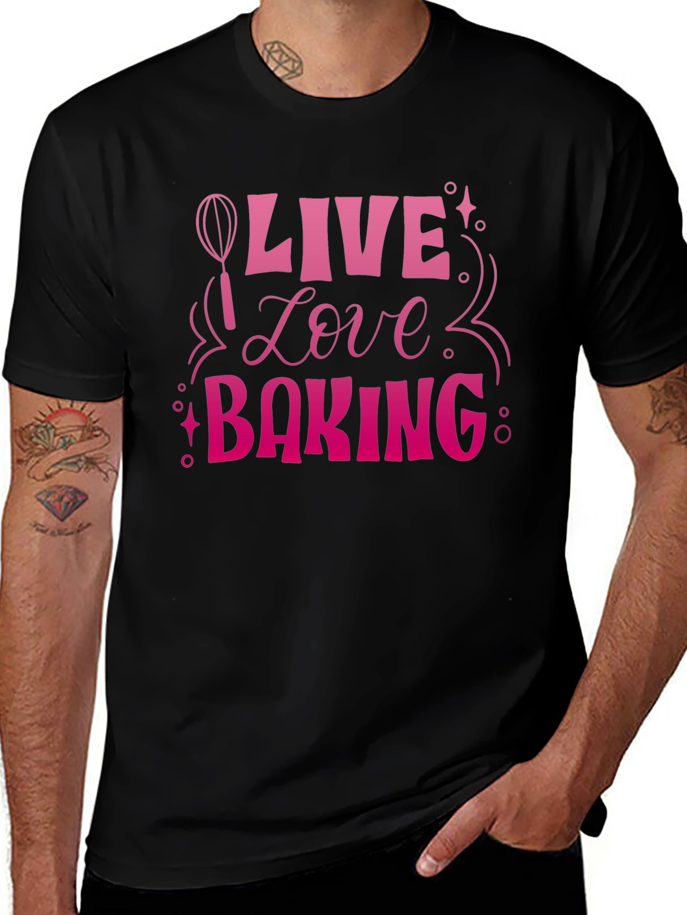 Live Love Baking Graphic Tee - Black