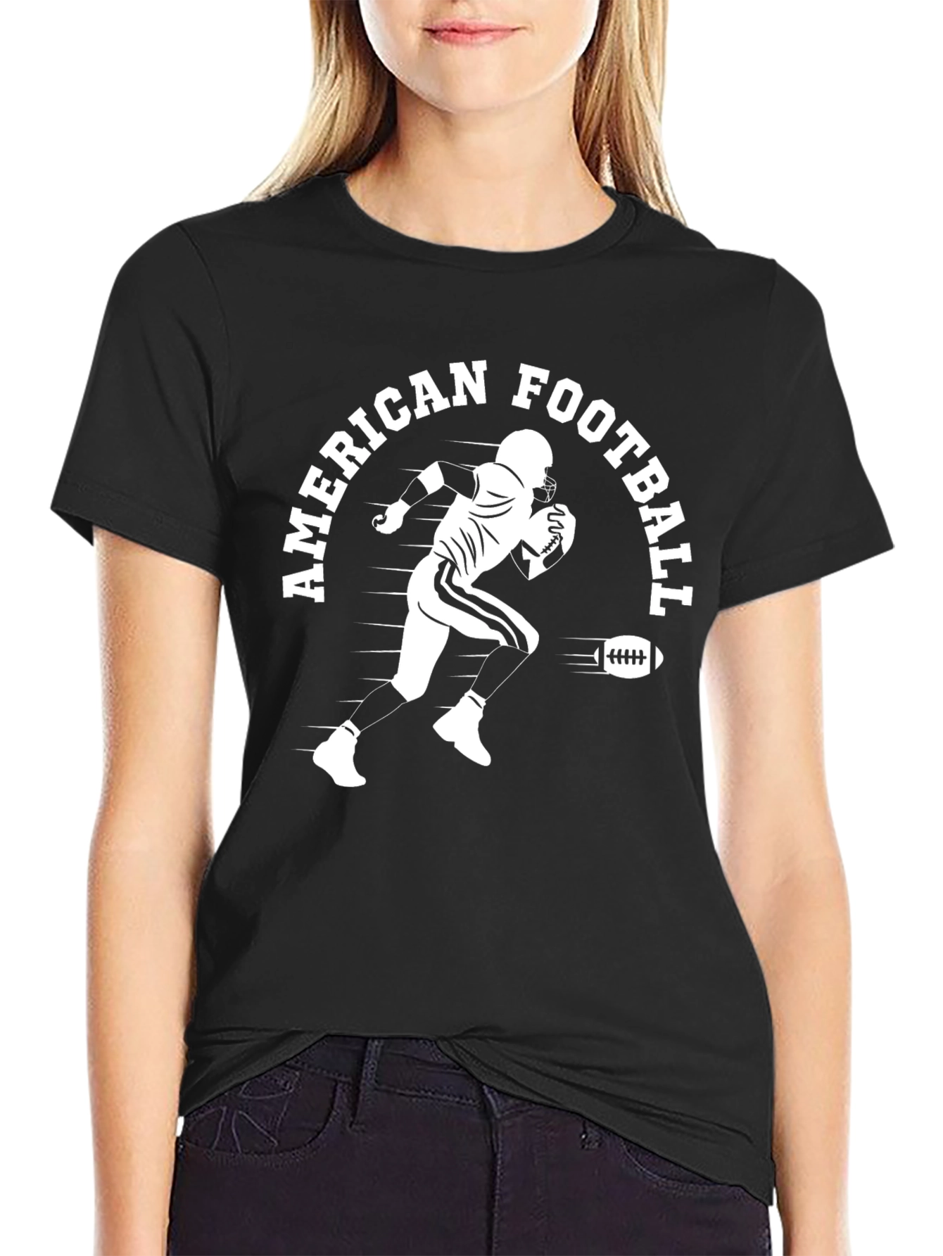 American Football Player Black T-Shirt