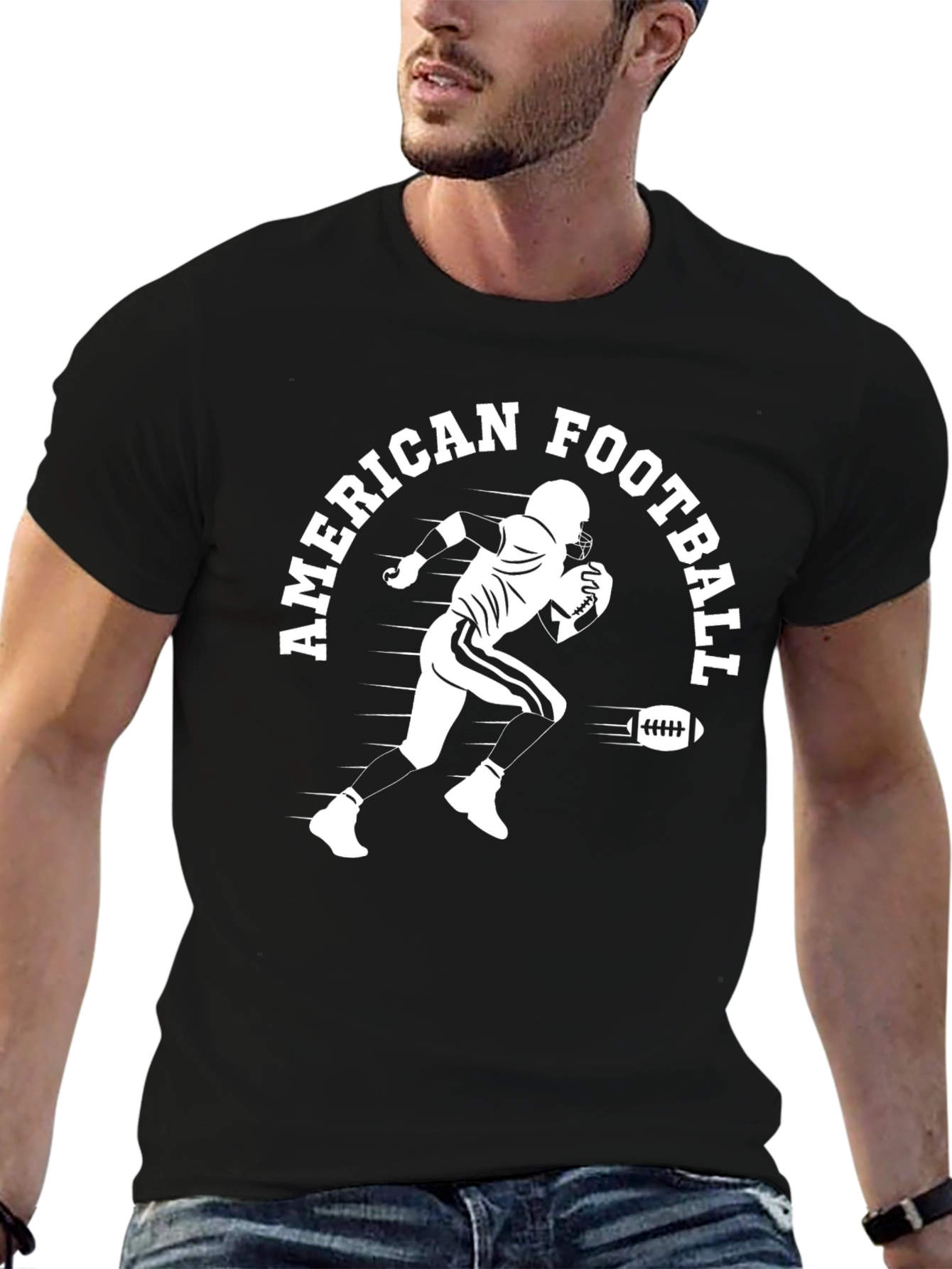 American Football Player Black T-Shirt