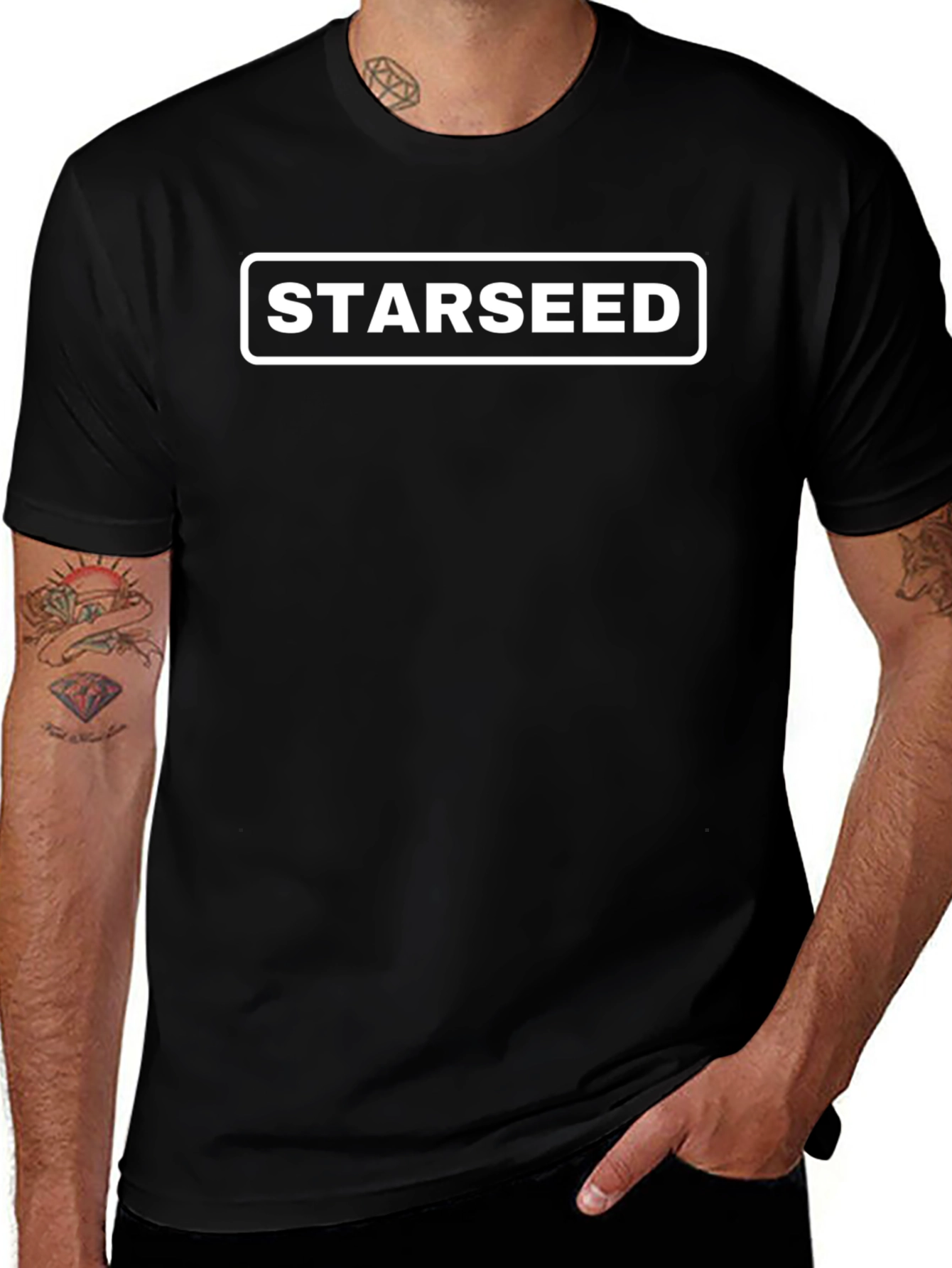 Starseed Graphic Tee - Black Cotton T-Shirt