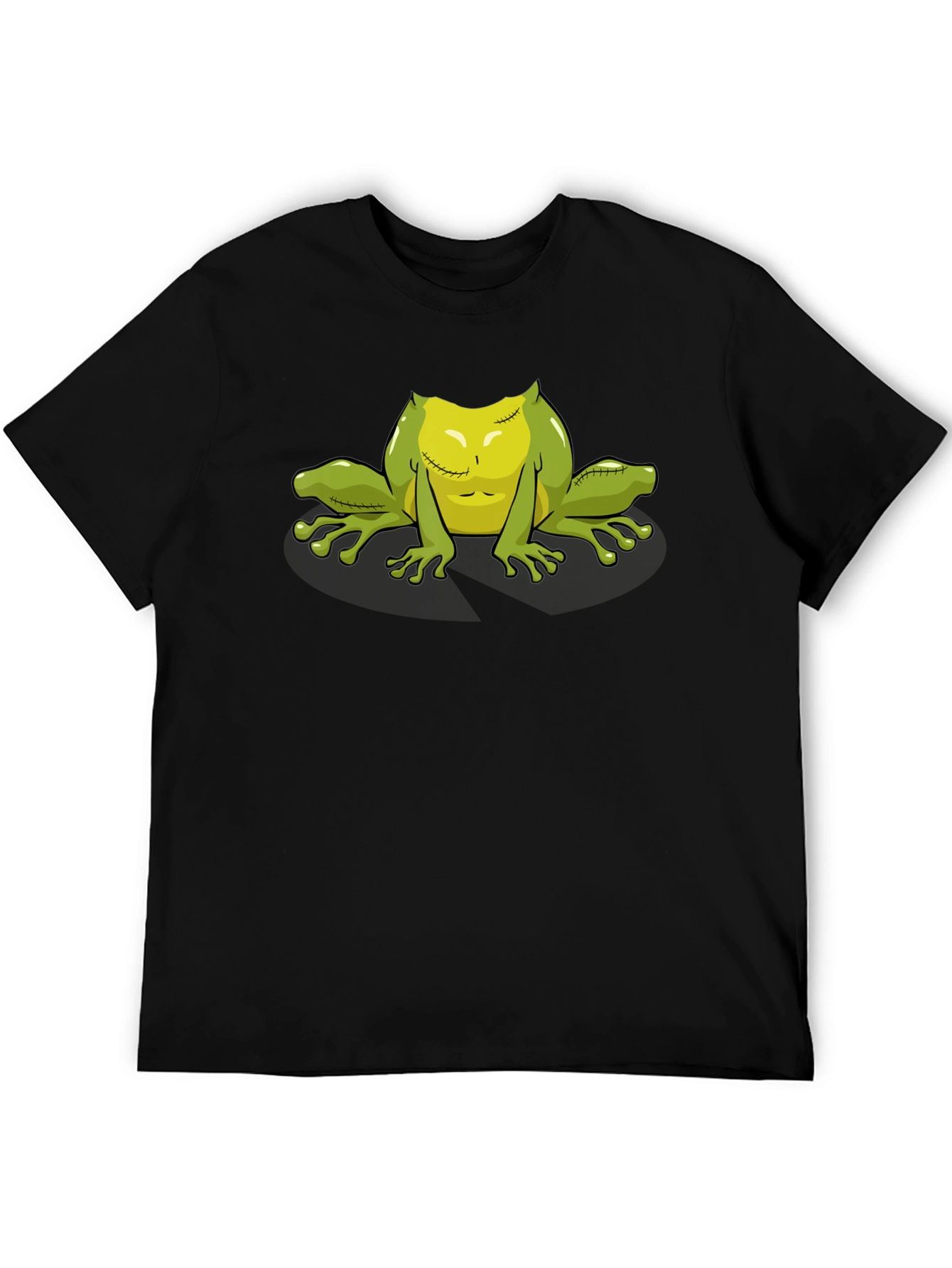 Zombie Frog Graphic Tee - Black Cotton T-Shirt